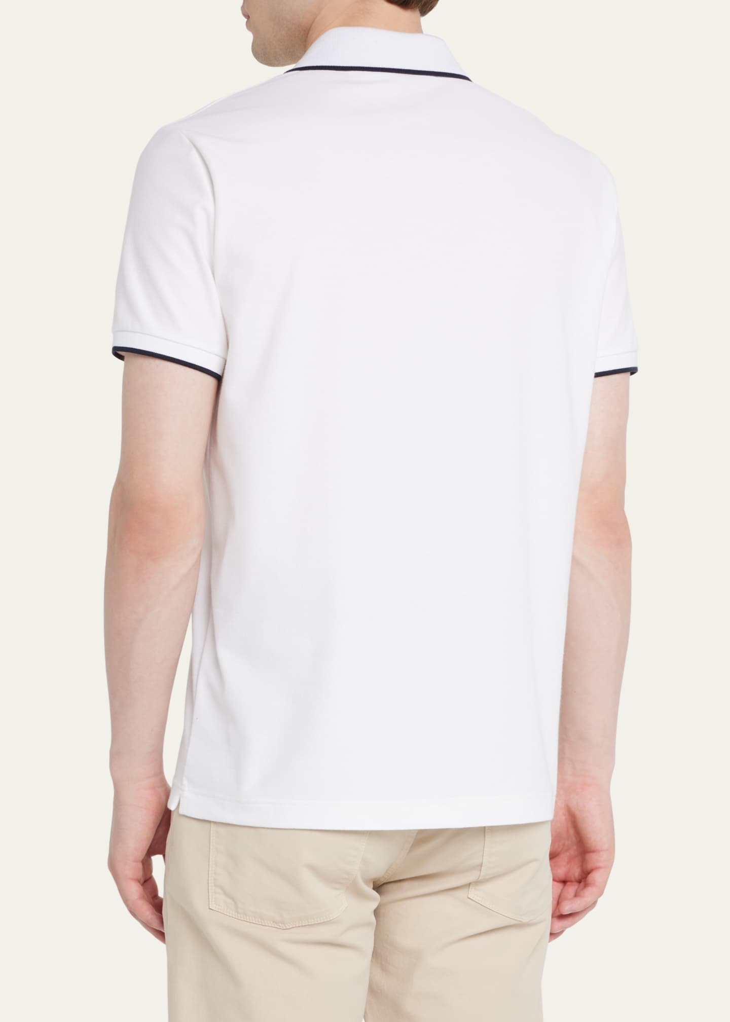 Loro Piana Men's Brentwood Tipped Jersey Pique Polo Shirt Image 3 of 5