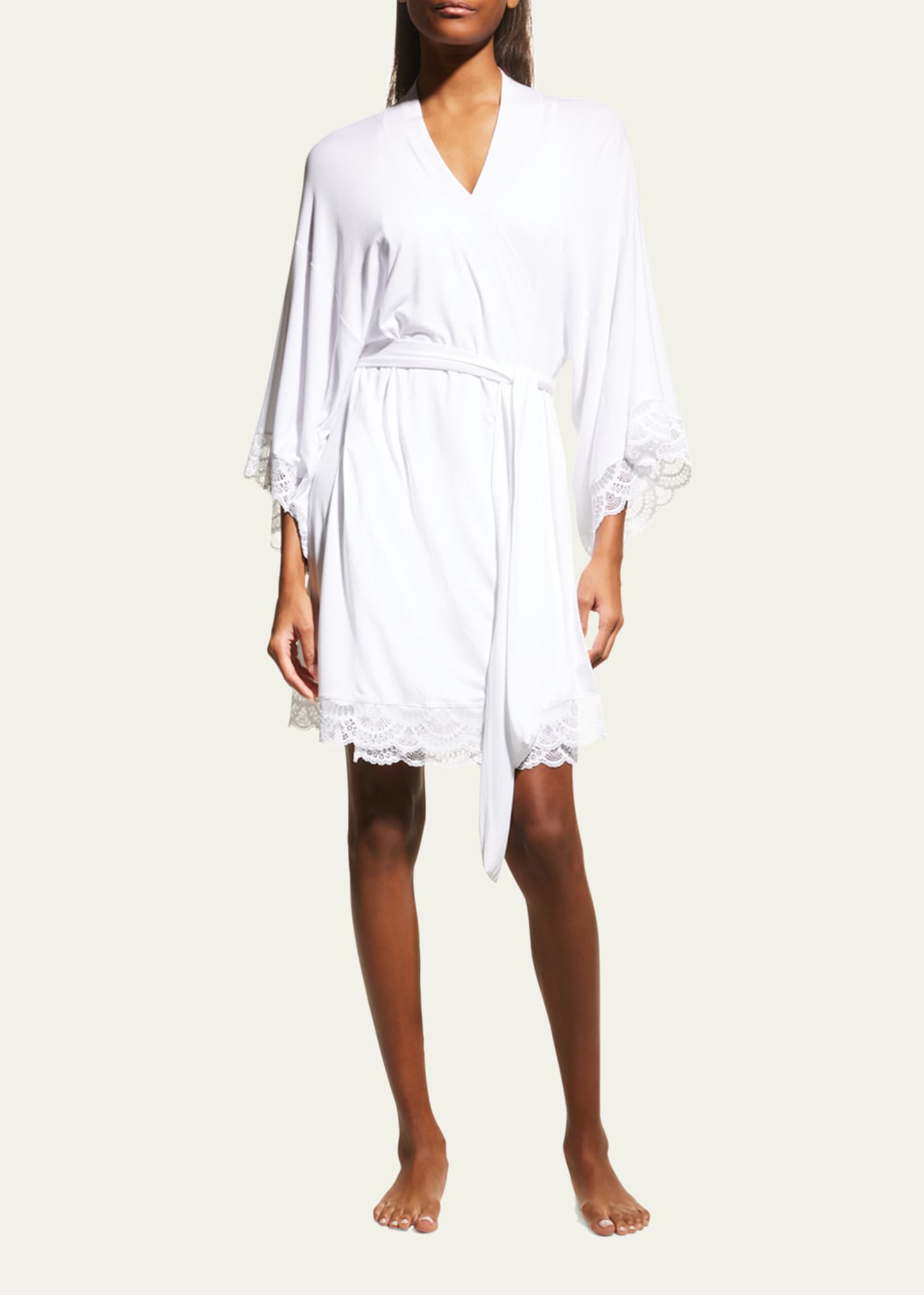 Eberjey Marianna Mademoiselle Lace-Trim Kimono Robe Image 2 of 5