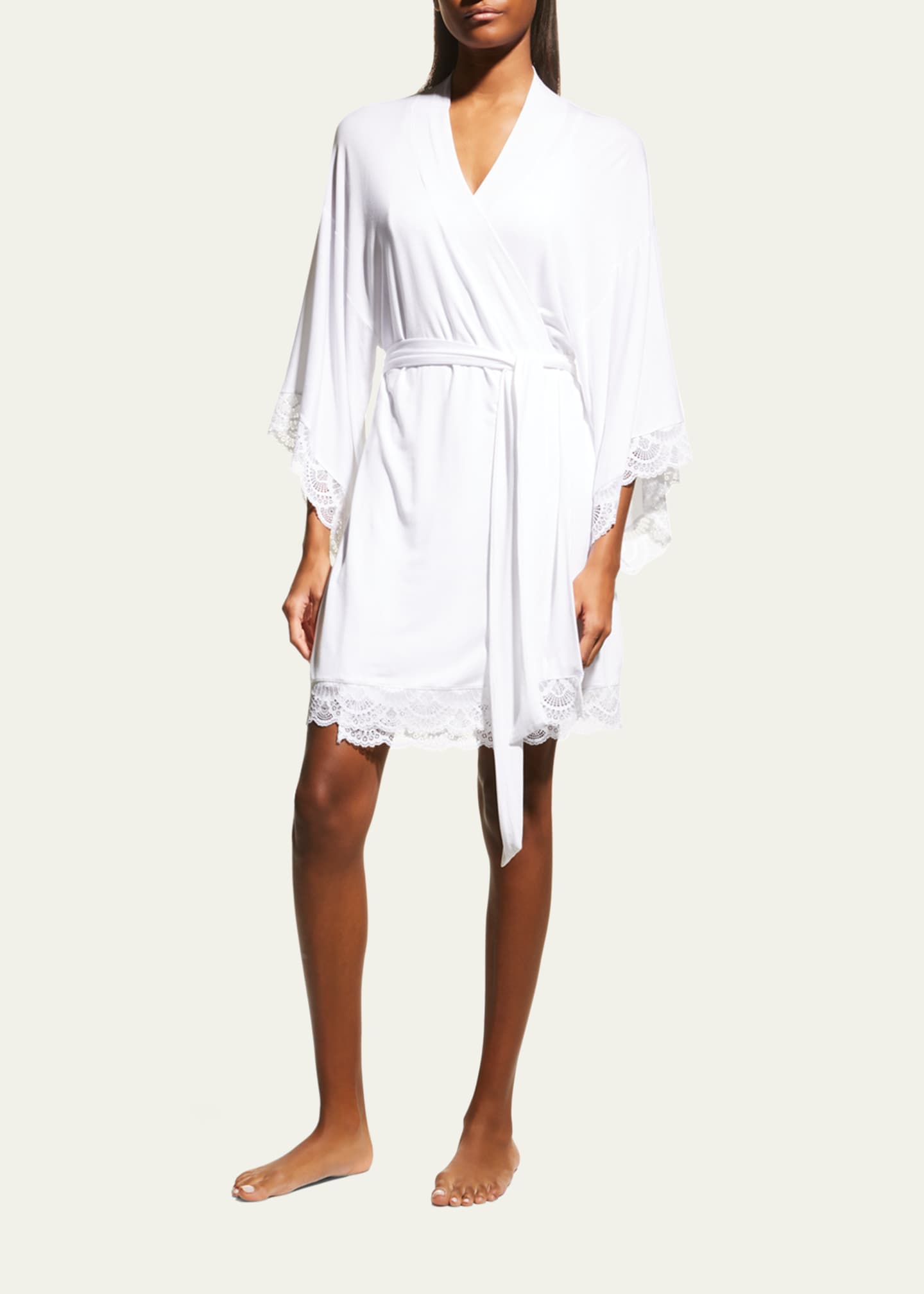 Eberjey Marianna Mademoiselle Lace-Trim Kimono Robe Image 4 of 5