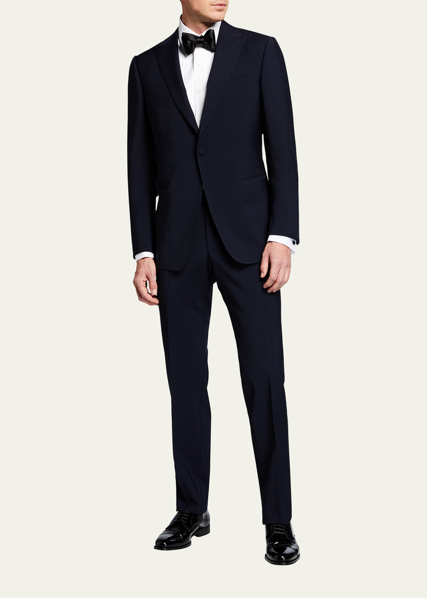 ZEGNA Men's Solid Wool Peak-Lapel Tuxedo Image 2 of 5
