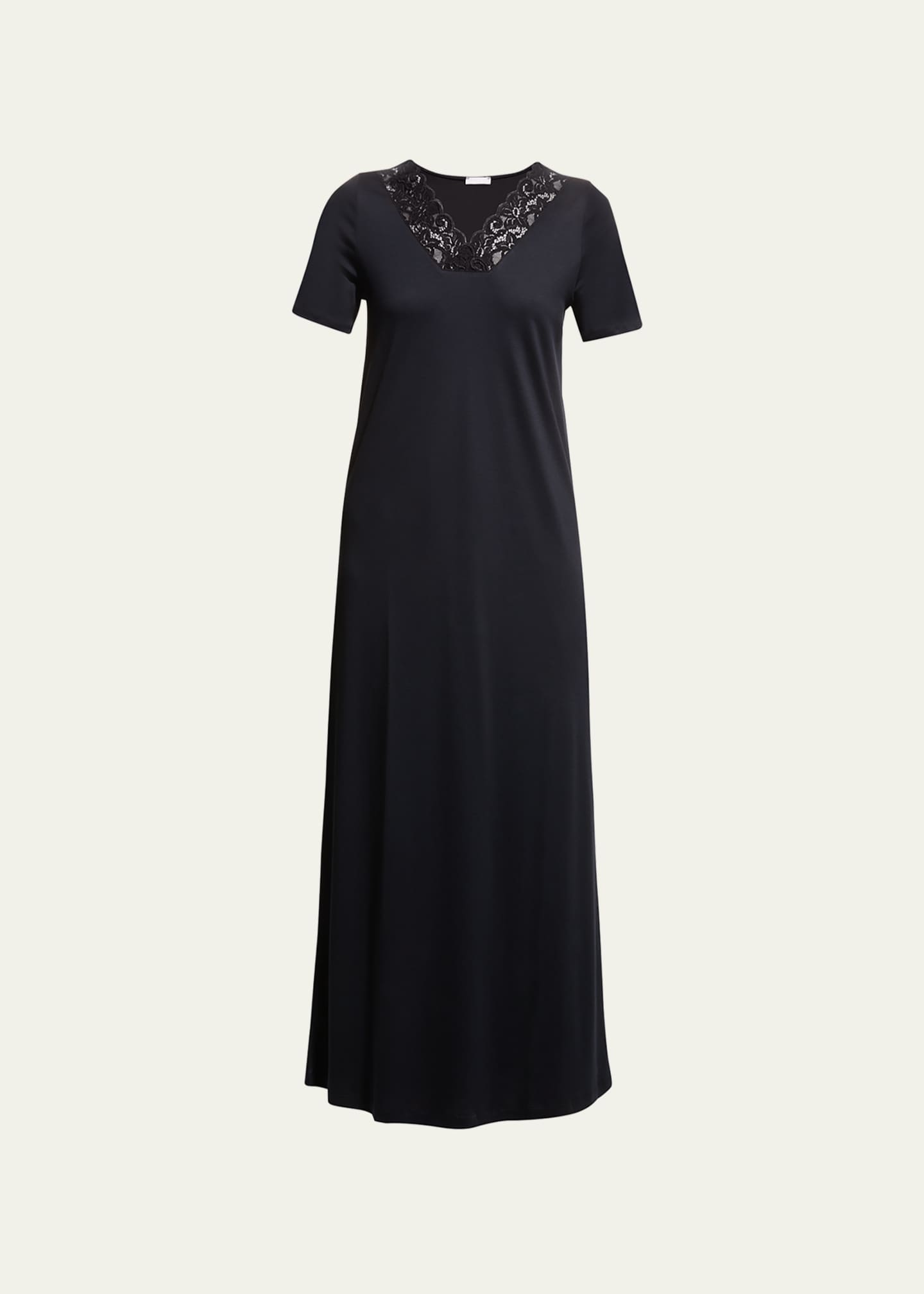 Hanro Moments Short-Sleeve Long Nightgown - Bergdorf Goodman