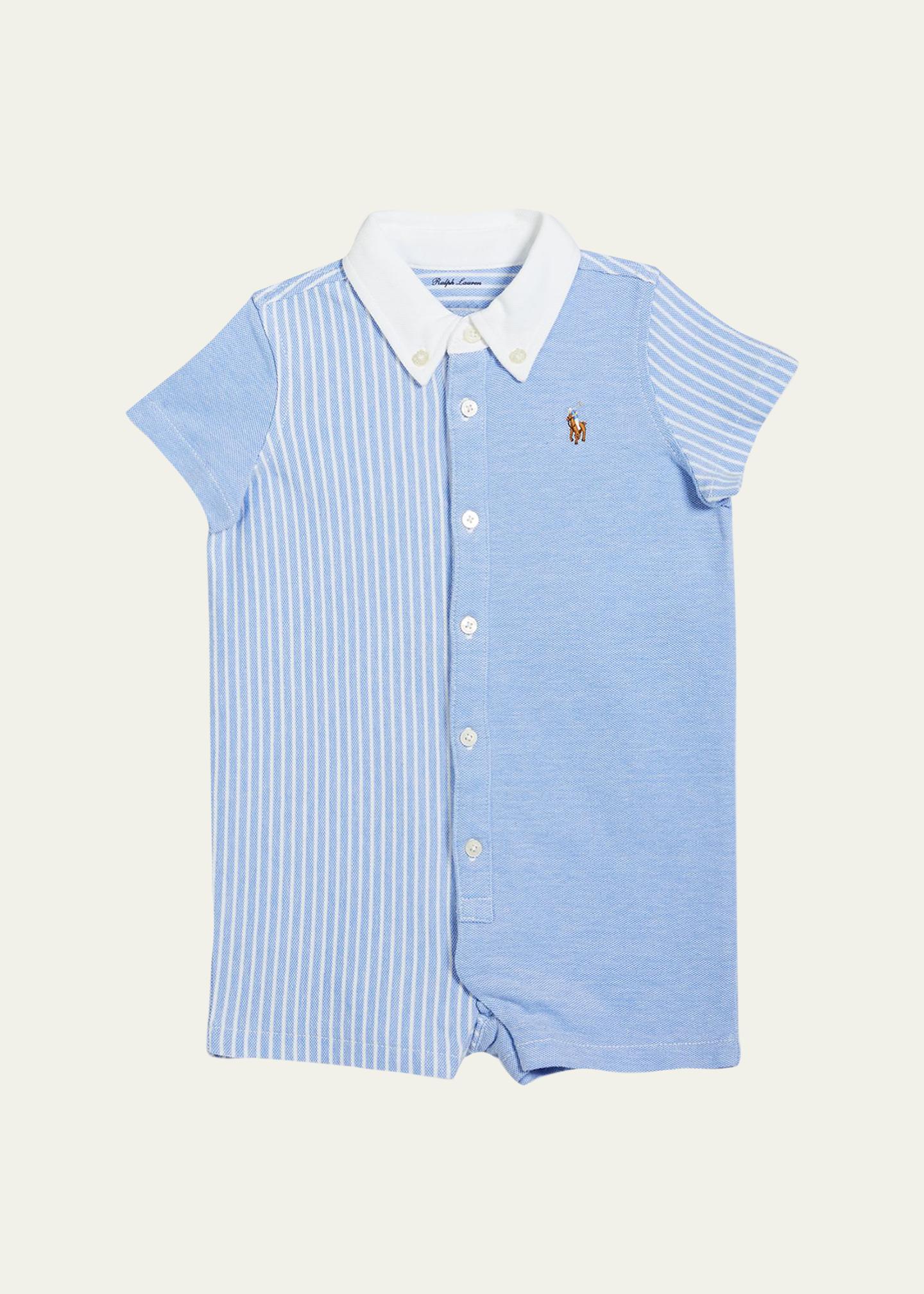 Polo Ralph Lauren Oxford Mesh Fun One-Piece Shortalls, Size 3M-24M 