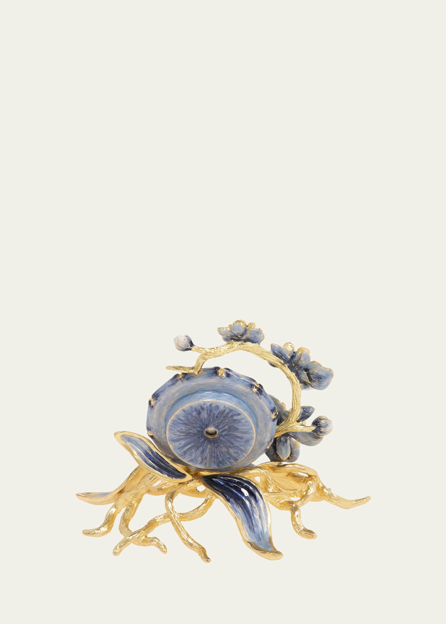 Jay Strongwater Indigo Orchid Clock Image 2 of 2