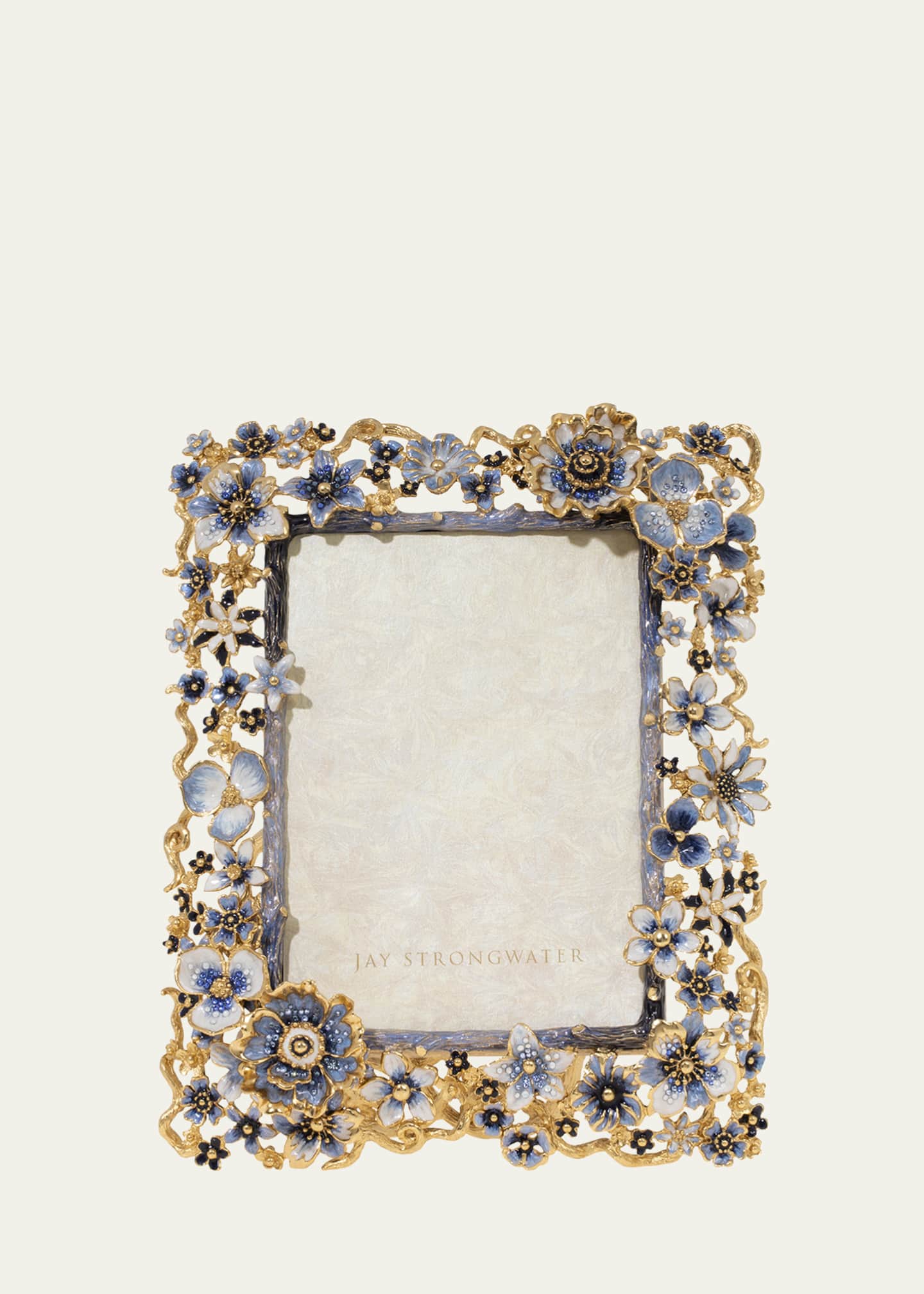 Jay Strongwater Indigo Cluster Flower Frame, 5" x 7" Image 1 of 2