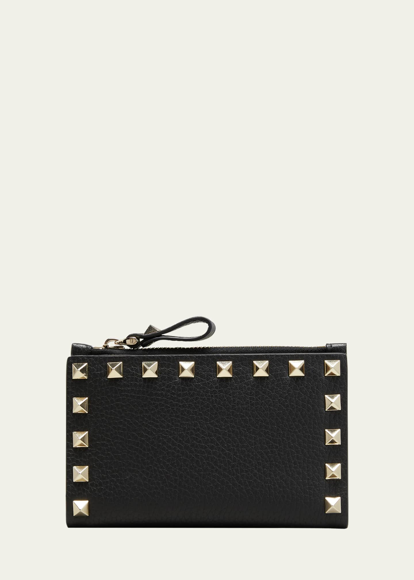 Rockstud Leather Zip Coin Purse/Card Holder