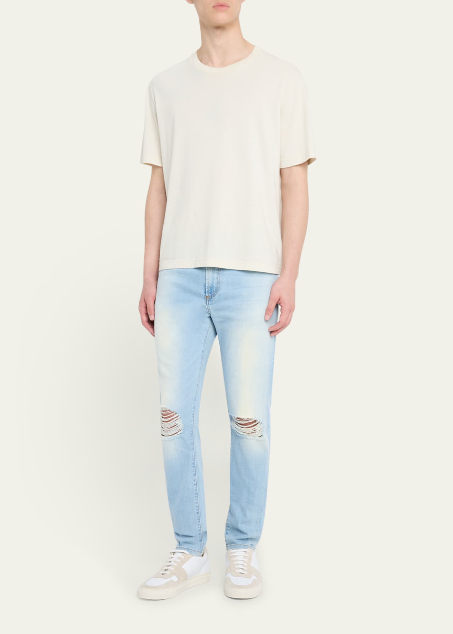 monfrere Men's Greyson Knee-Rip Skinny Jeans Image 2 of 5