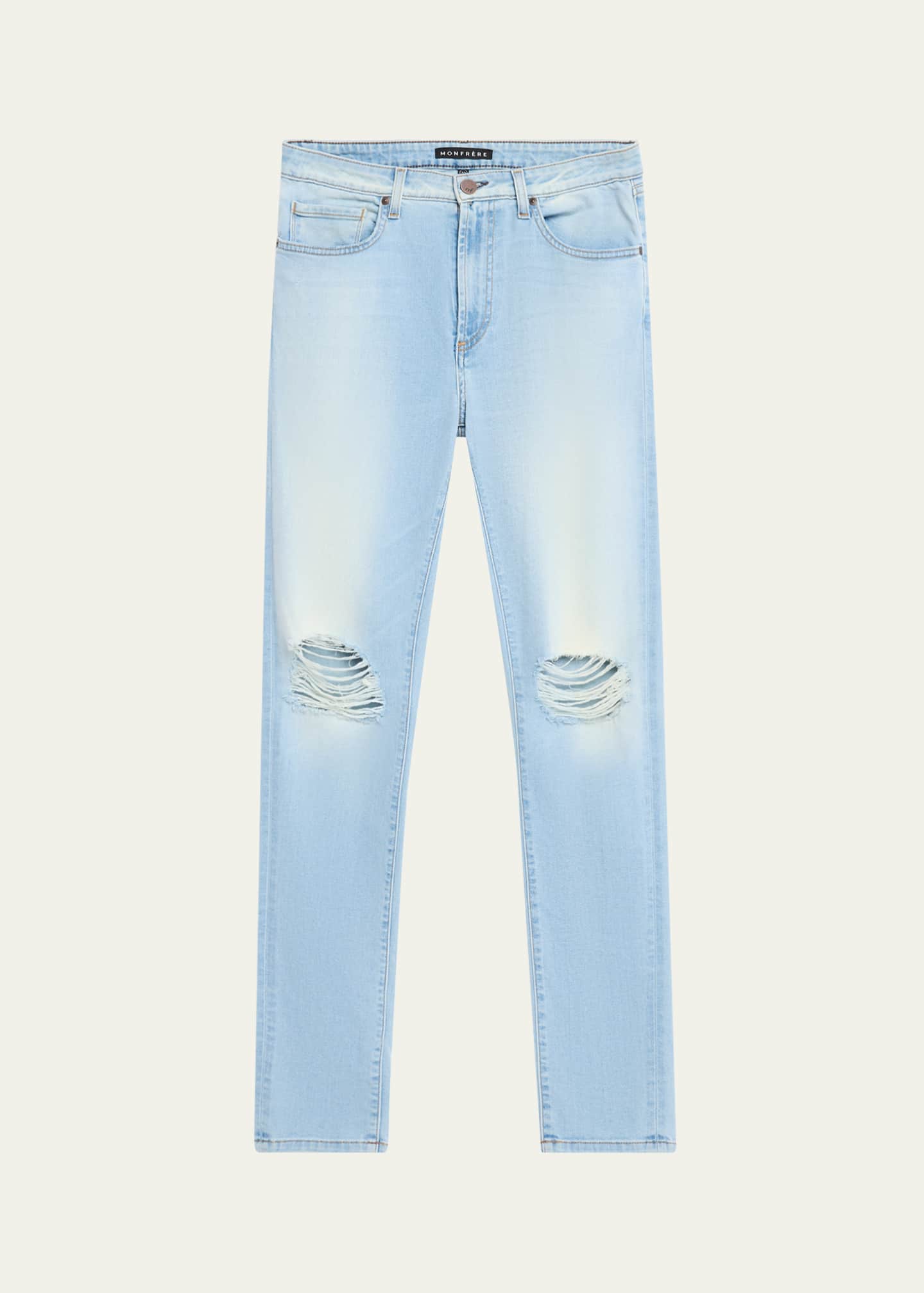 monfrere Men's Greyson Knee-Rip Skinny Jeans Image 1 of 5