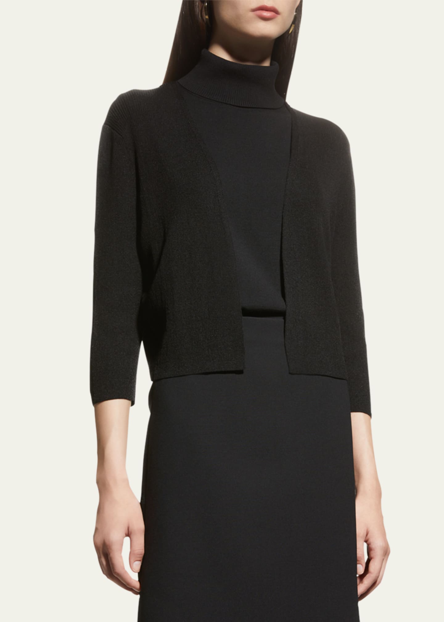 Lafayette 148 New York Cropped Open-Front Cardigan Image 4 of 5