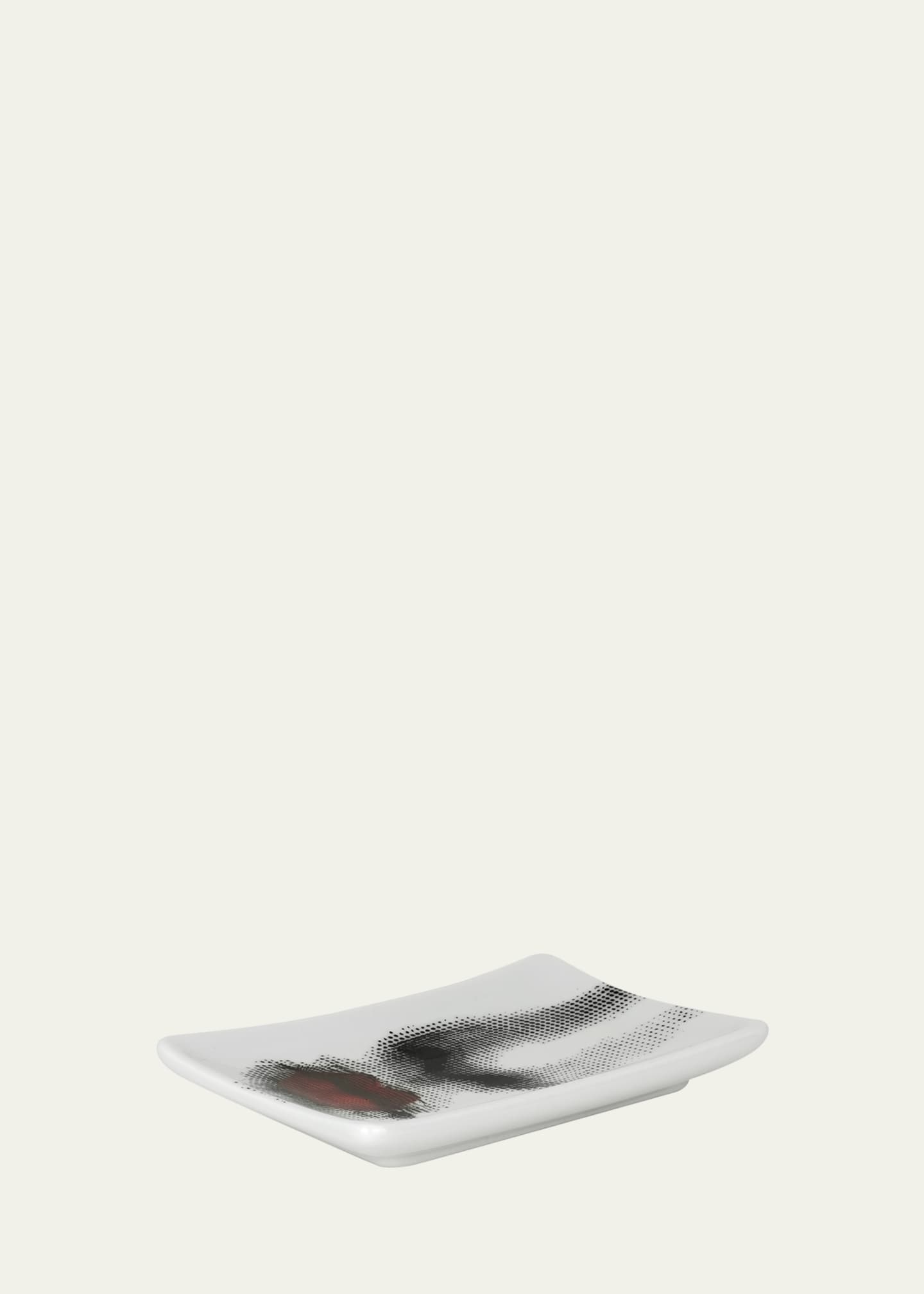 Fornasetti Rectangular Ashtray Bacio Puckered Red Lips Image 2 of 2