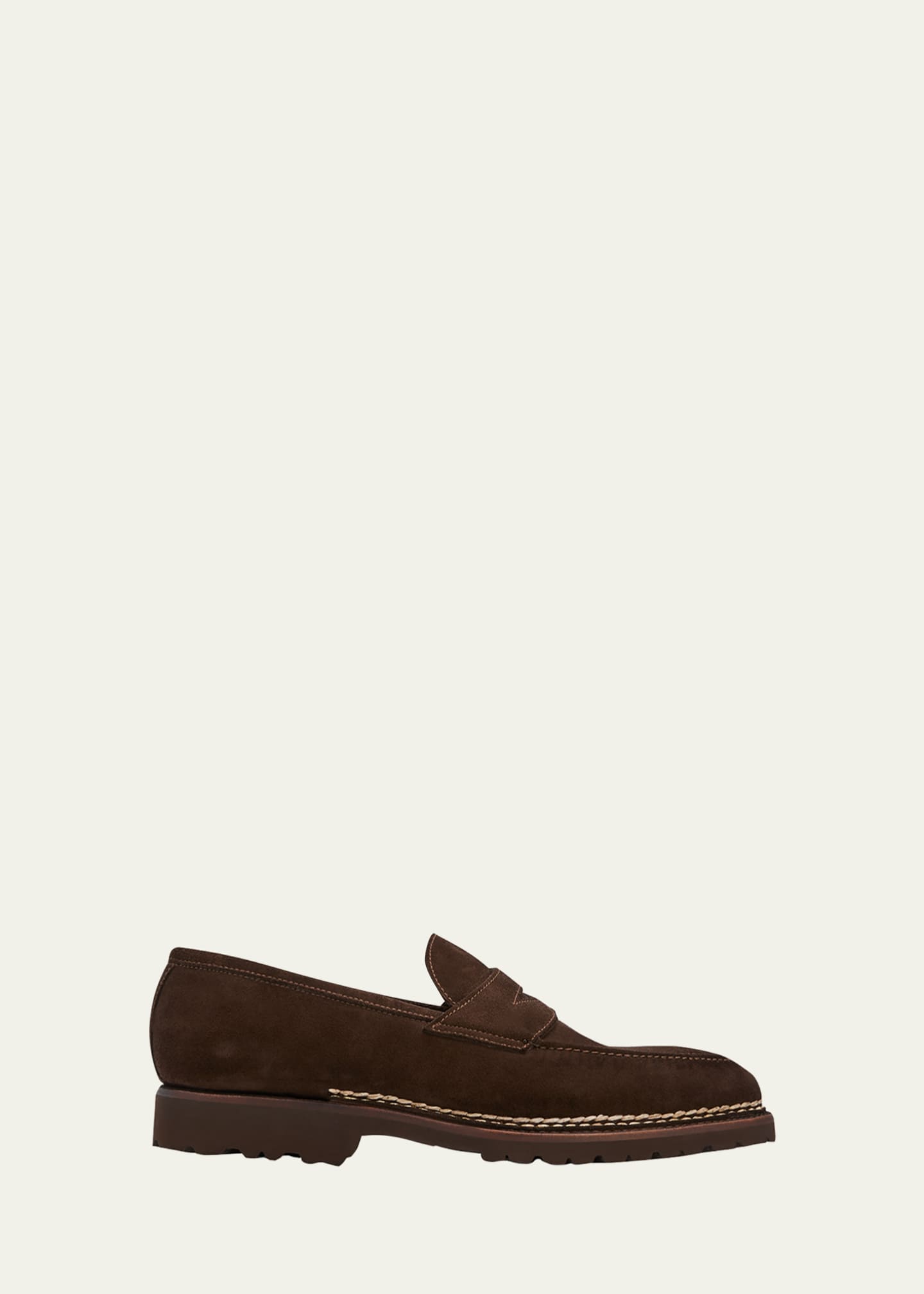 Bontoni Men's Principe Lug Sole Suede Penny Loafers Image 1 of 5