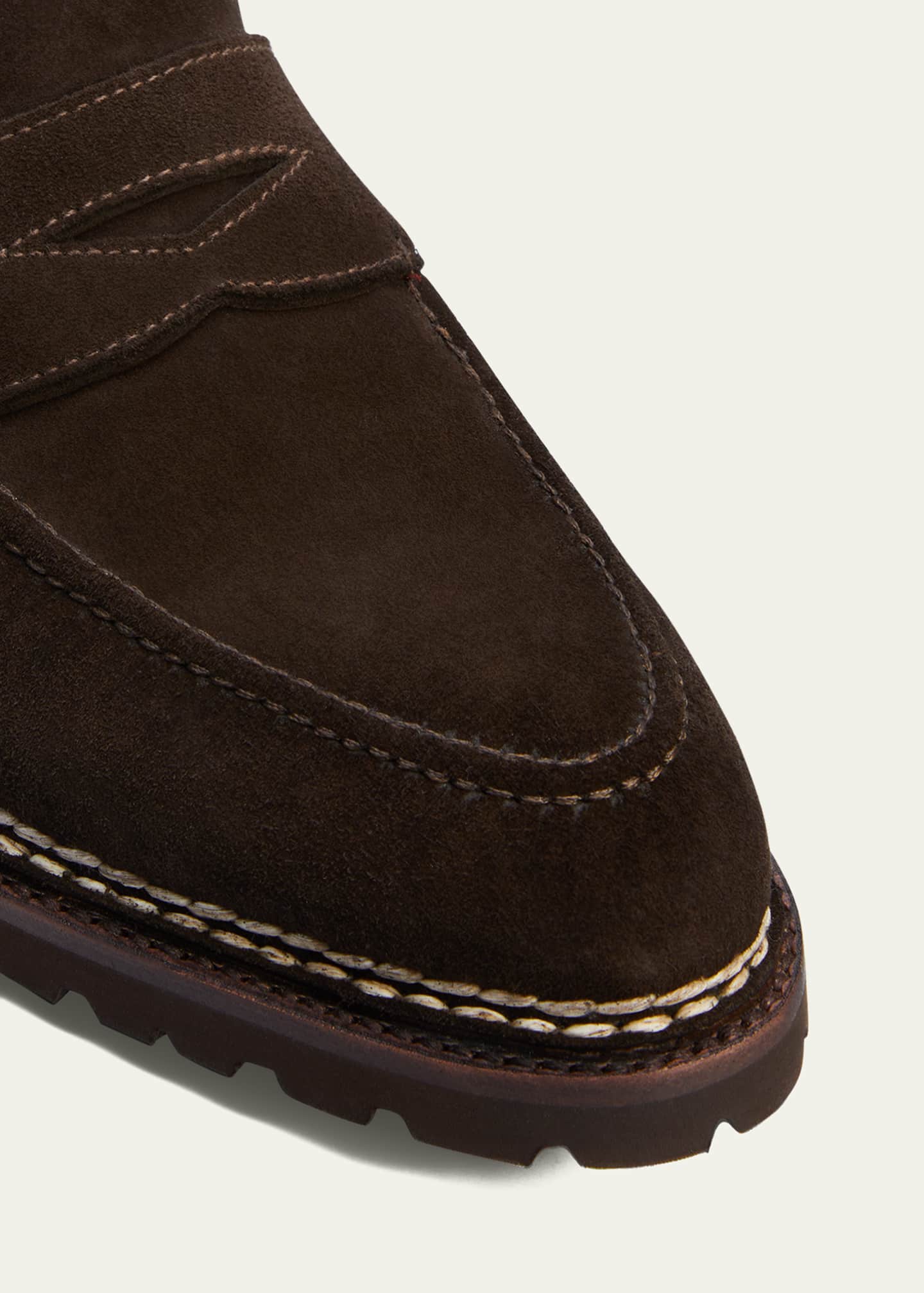 Bontoni Men's Principe Lug Sole Suede Penny Loafers Image 5 of 5