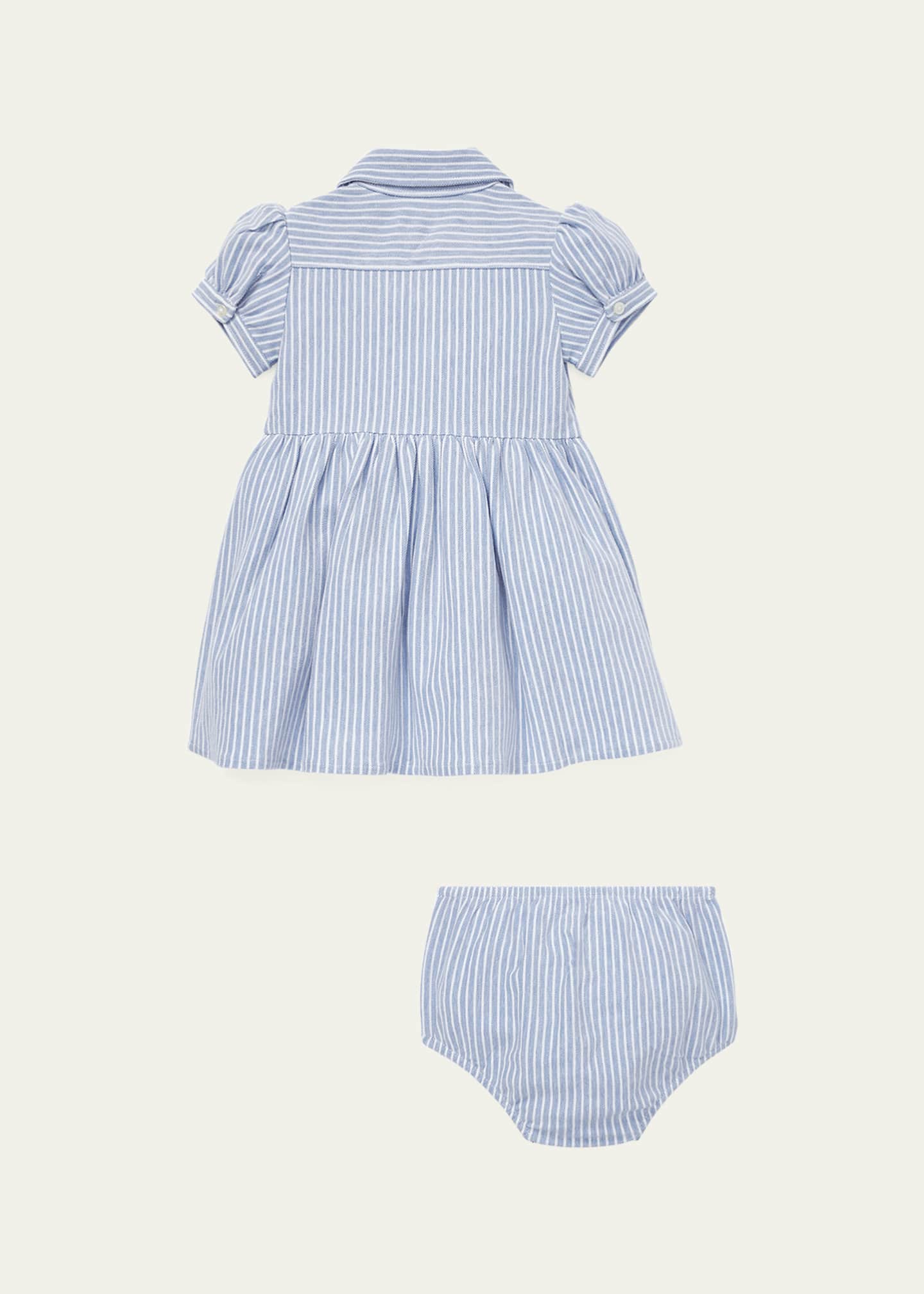 tahari asl blue dress Ralph Lauren Girls Striped Polo Dress in Navy main image 1