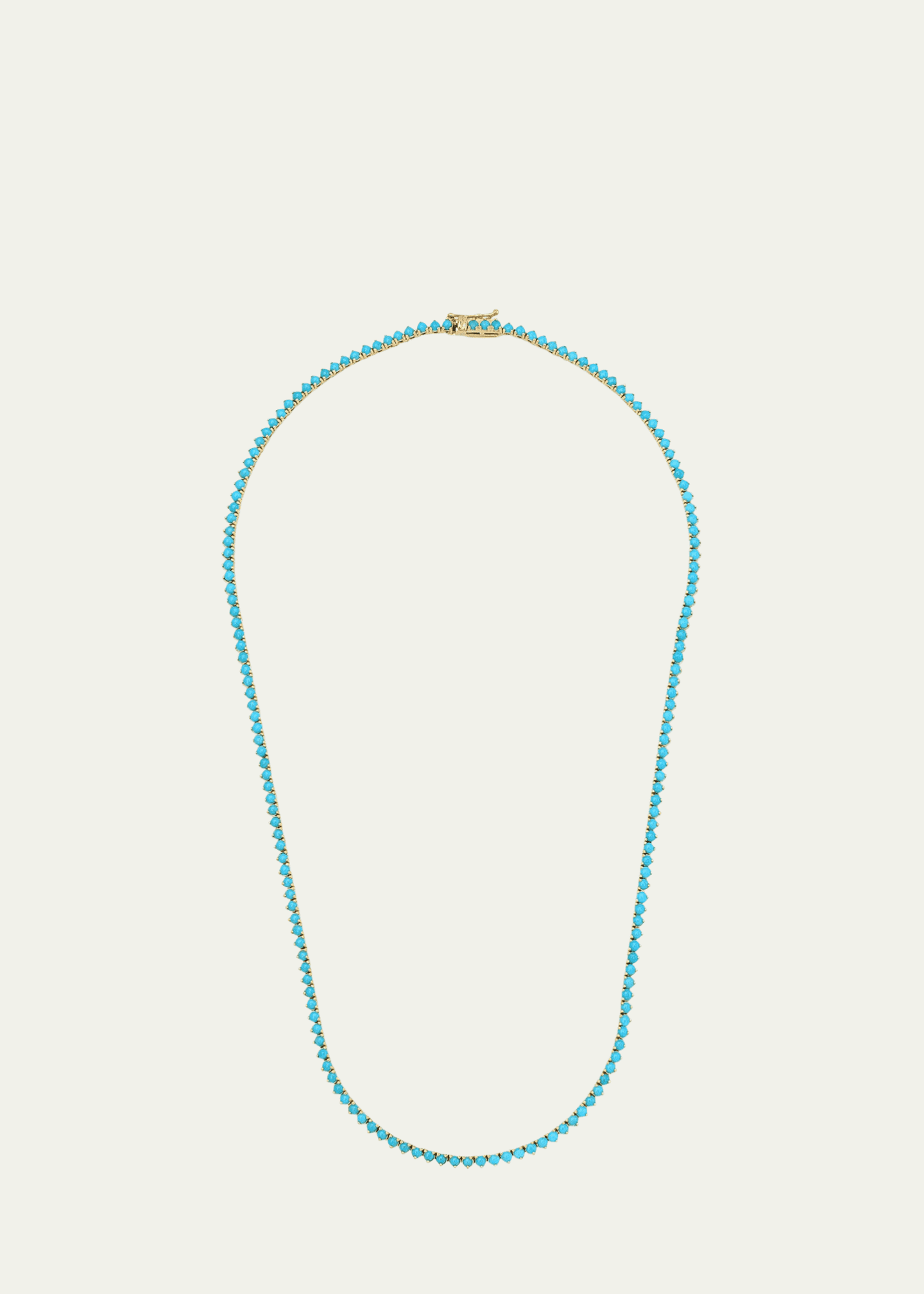 Jennifer Meyer 18k Turquoise 3-Prong Tennis Necklace Image 1 of 2