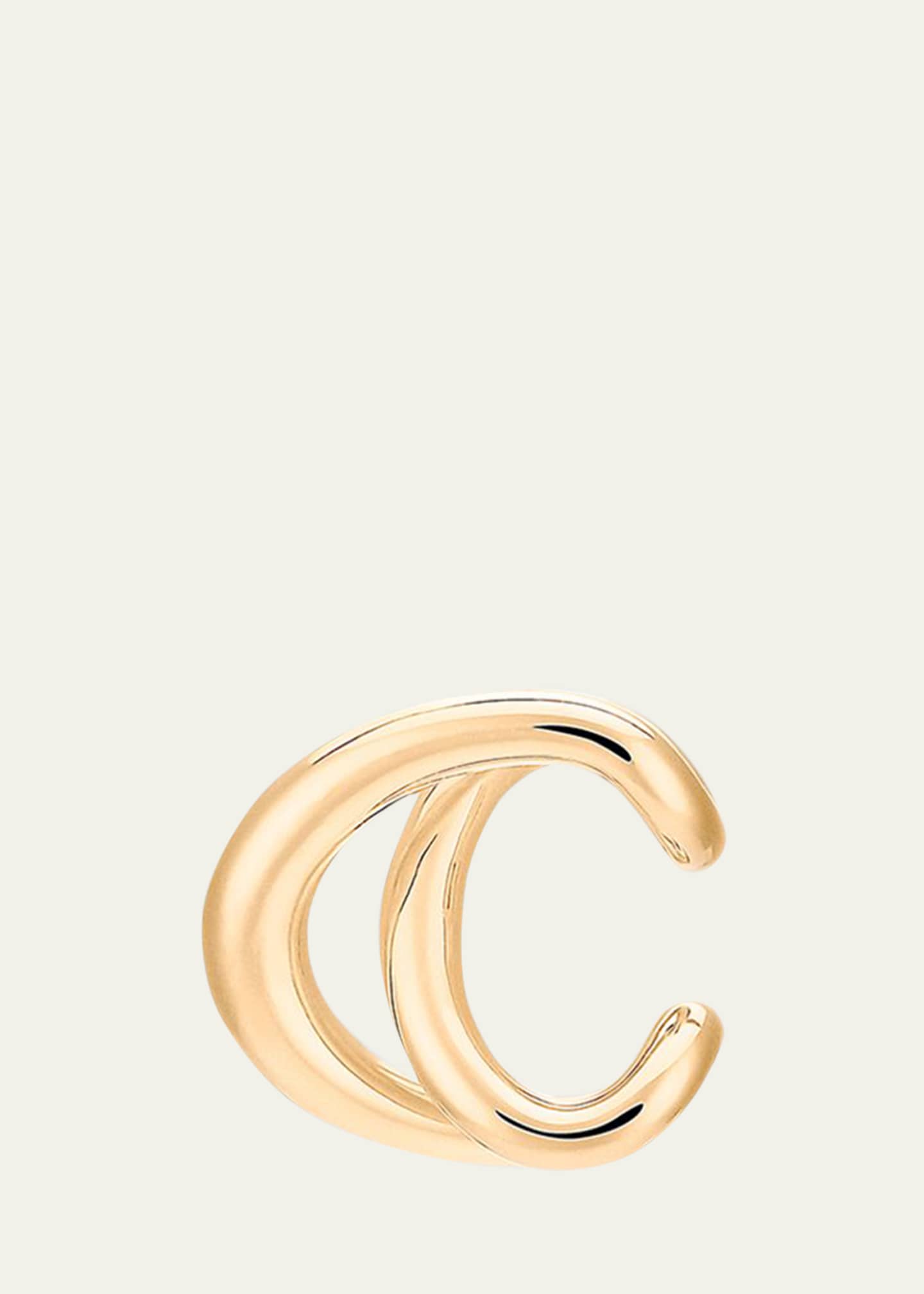 Charlotte Chesnais Initial Crossed Cuff Earring, Single, Yellow Gold ...