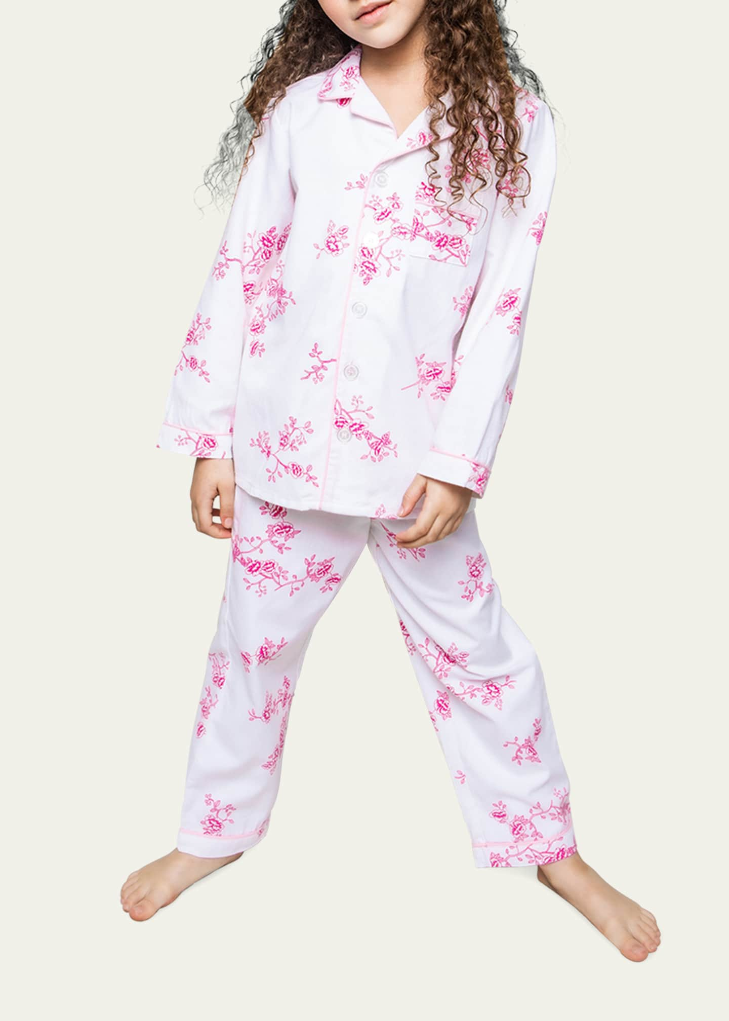 Darling Dreams White Floral Print Two-Piece Pajama Set