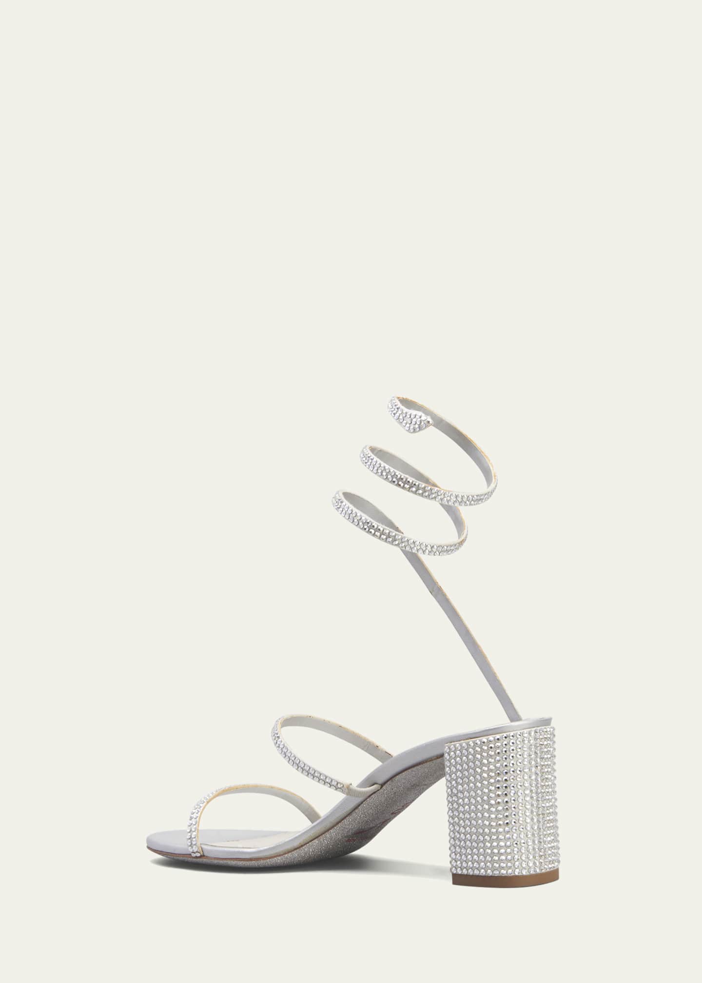 Rene Caovilla Cleo 85mm Snake-Wrap Block-Heel Sandals - Bergdorf Goodman