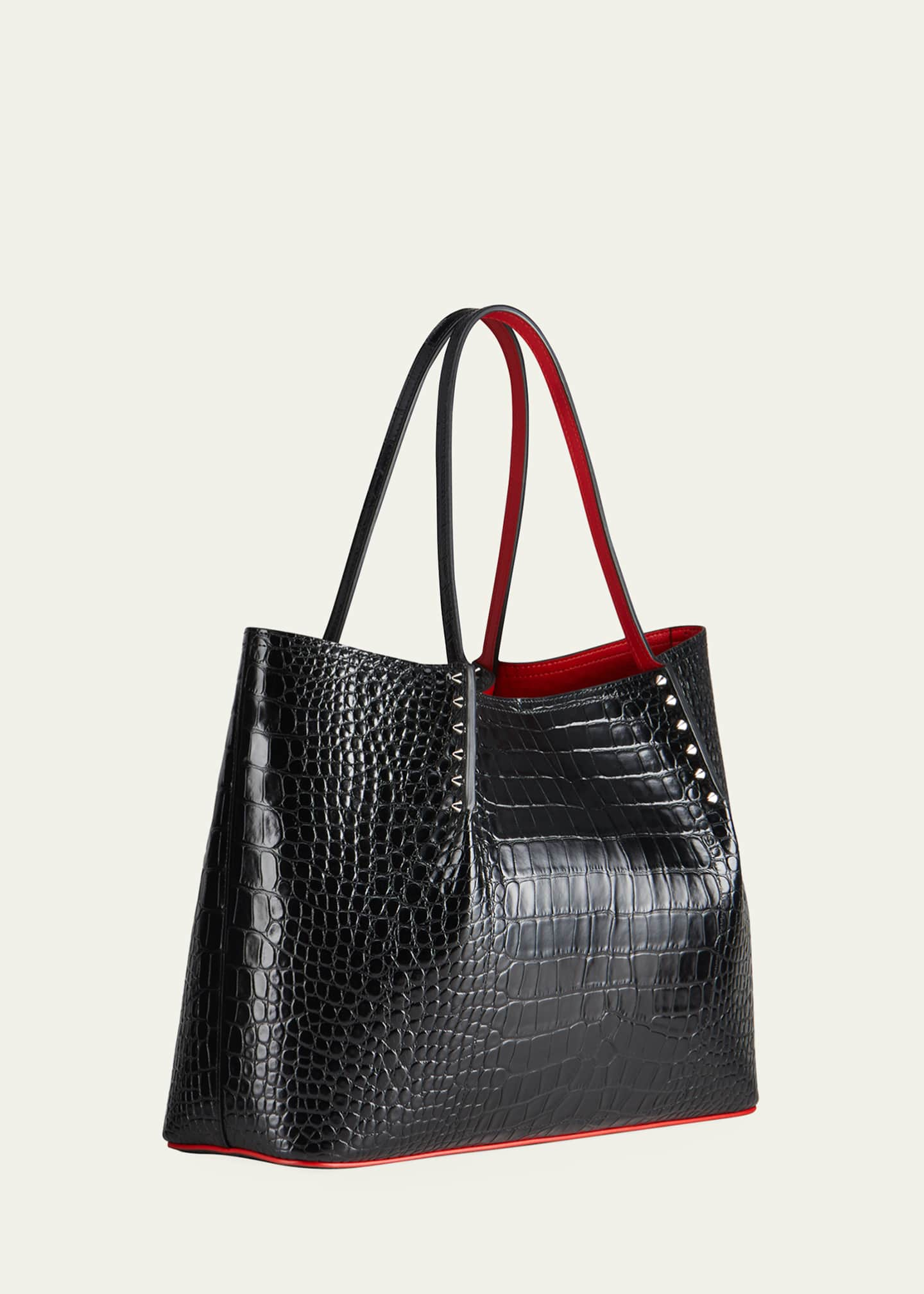 MOCK CROC TOTE BAG - Black