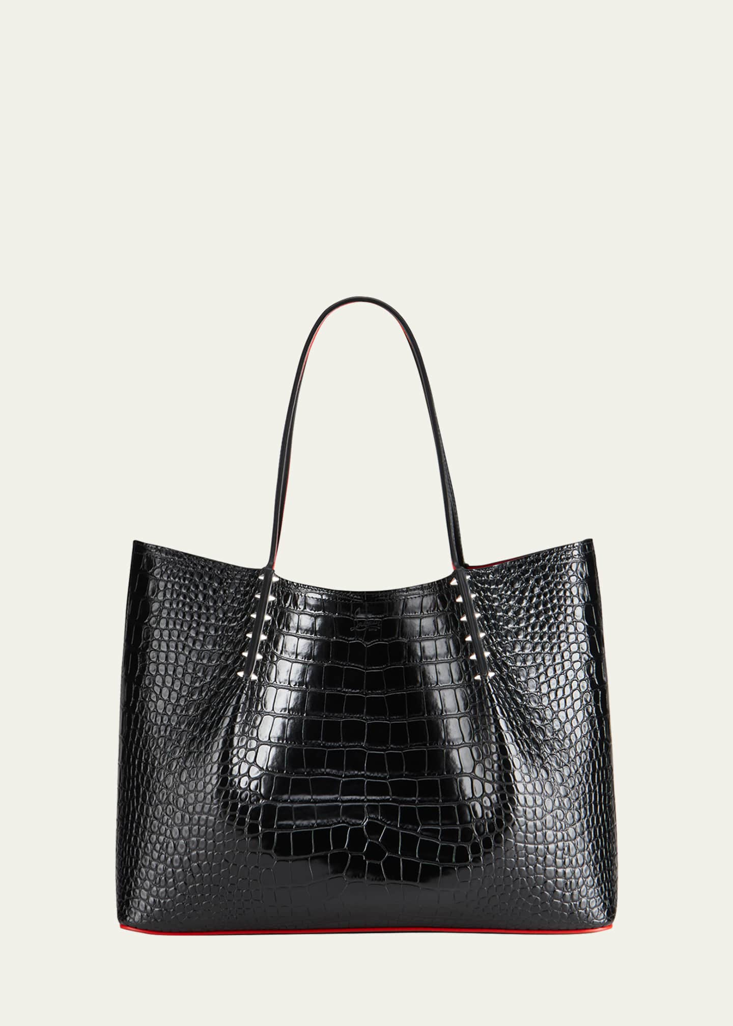 MOCK CROC TOTE BAG - Black