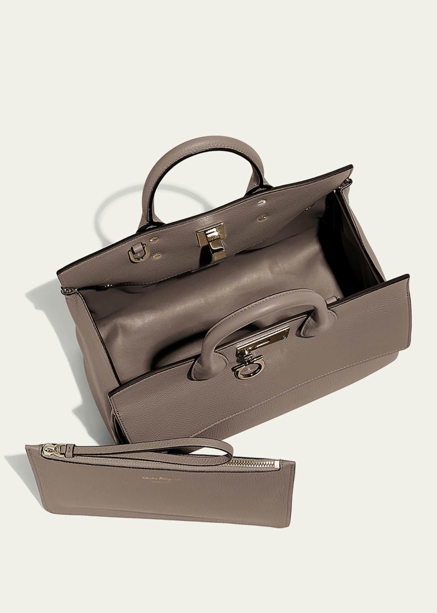 Ferragamo Studio Bag Small Leather Satchel Image 4 of 5