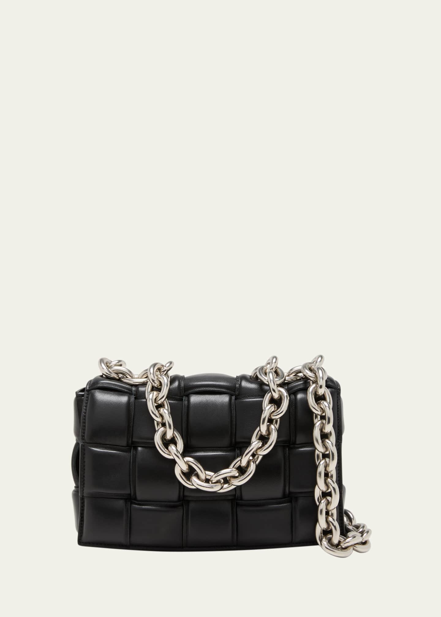 Bottega Veneta - The Chain Padded Cassette Black Leather Bag