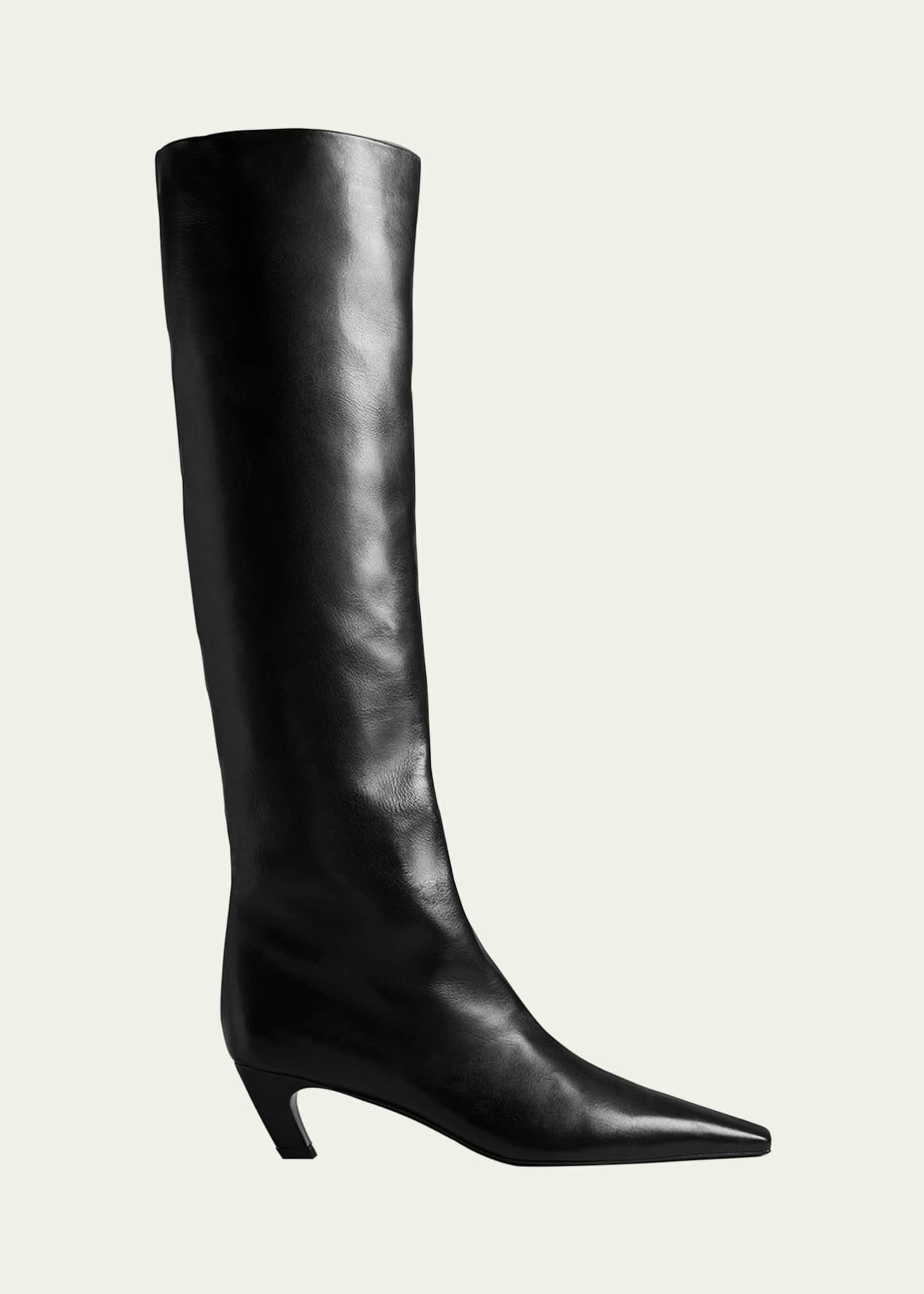 Khaite Davis Slouchy Leather Knee Boots - Bergdorf Goodman