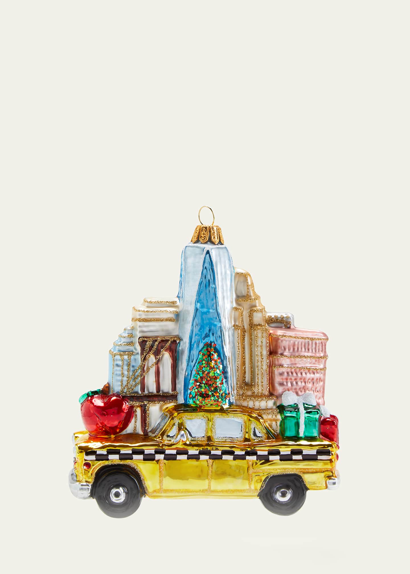 Exclusive NYC Taxi With Buildings Christmas Ornament Image 2 of 3