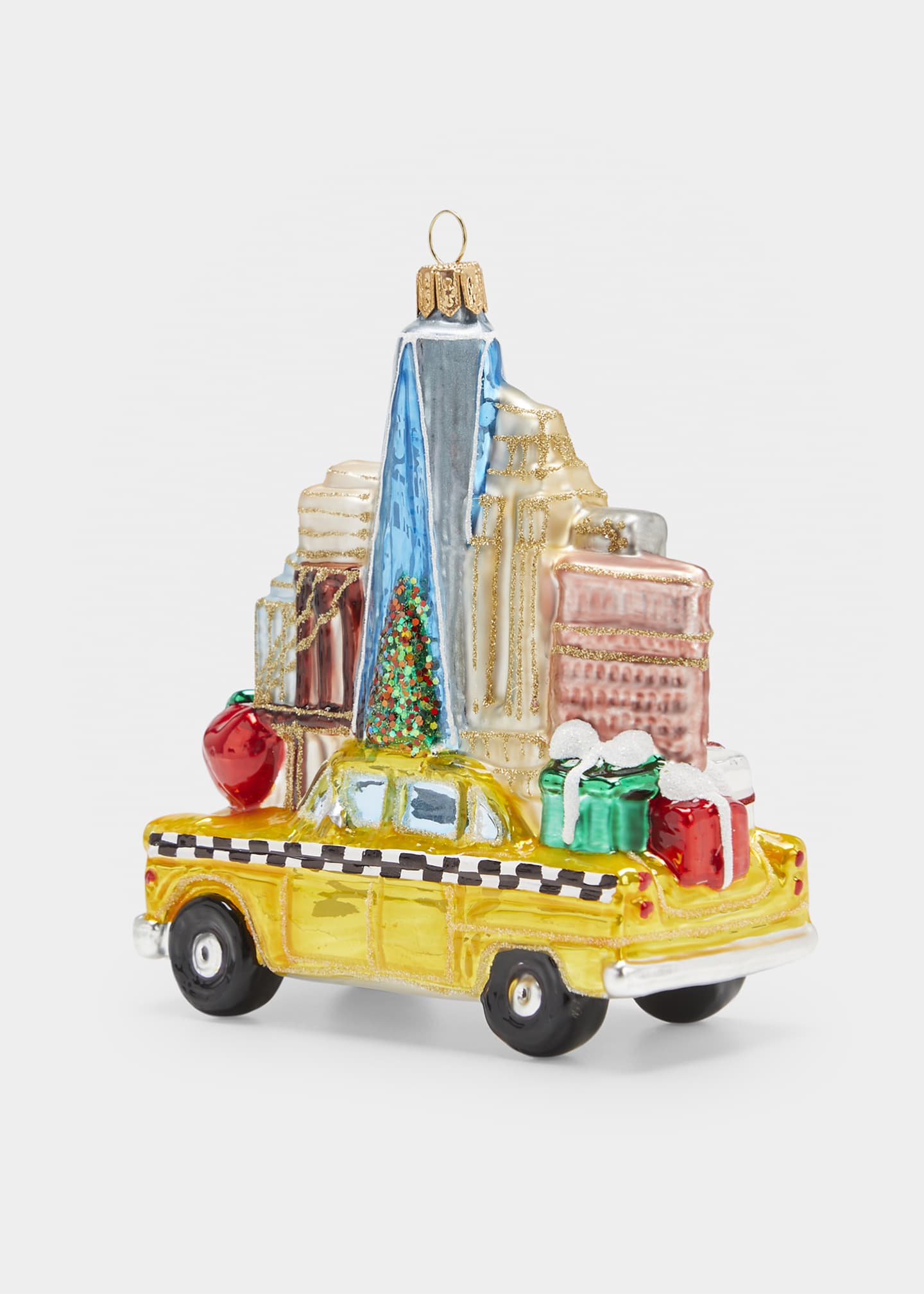 Exclusive NYC Taxi With Buildings Christmas Ornament Image 3 of 3