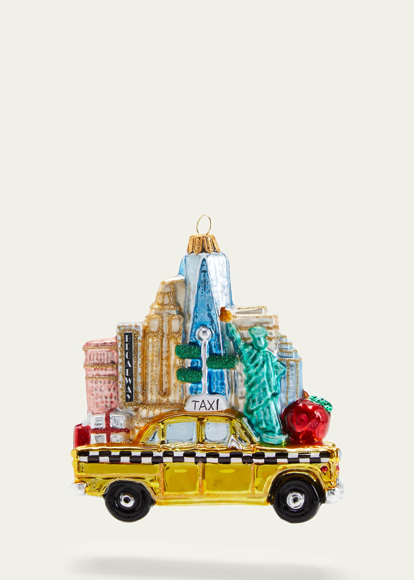 Exclusive NYC Taxi With Buildings Christmas Ornament Image 1 of 3