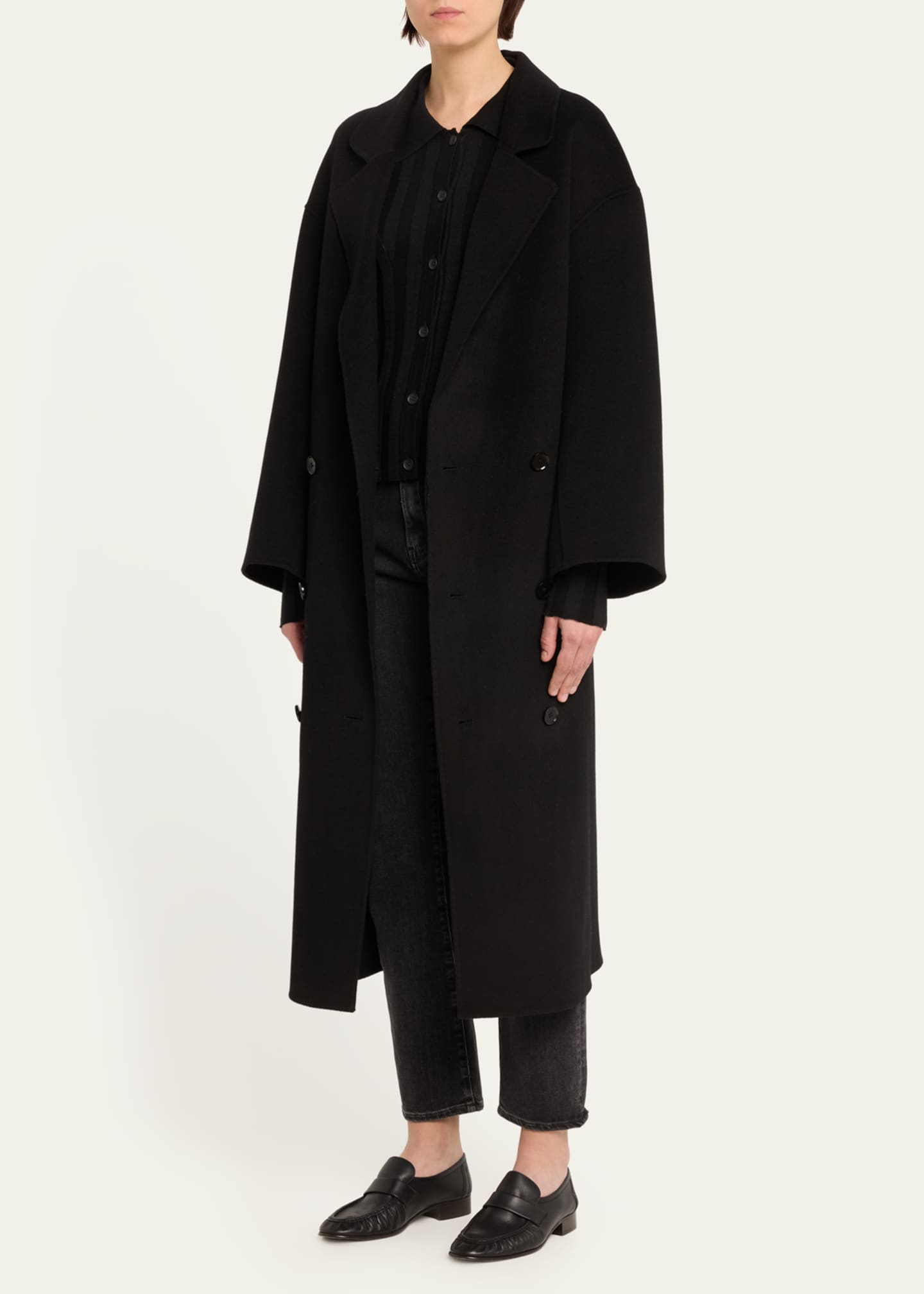 コート Loulou Studio SS25 BORNEO COAT (BORNEO BLACK) Loulou Studio Borneo Coat - Bergdorf Goodman