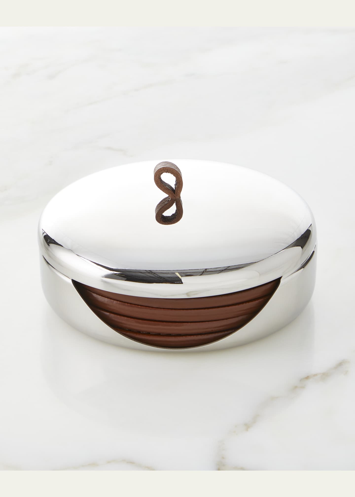 Georg Jensen Sky Leather Coasters, Set of 4 Image 2 of 2