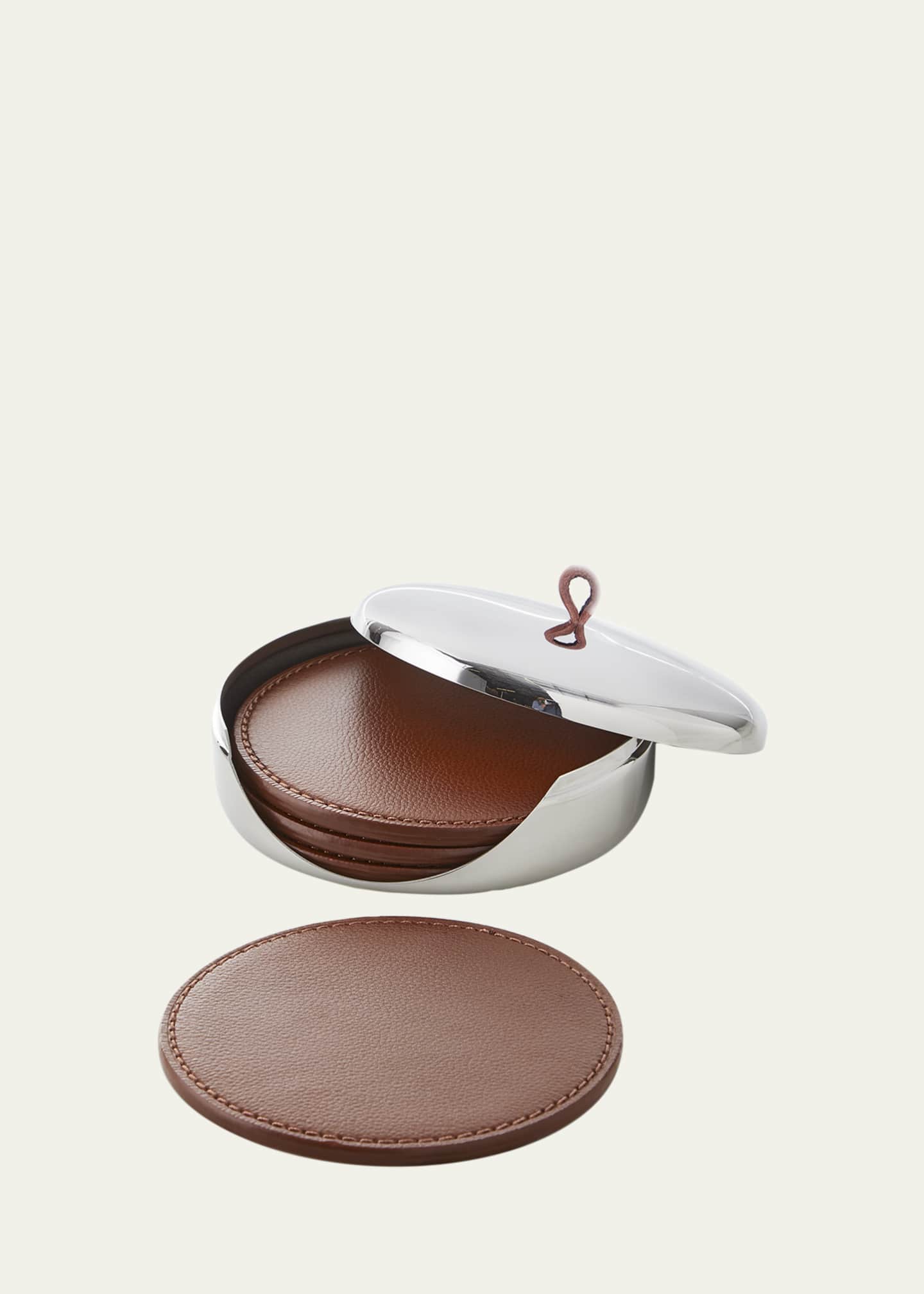 Georg Jensen Sky Leather Coasters, Set of 4 Image 1 of 2