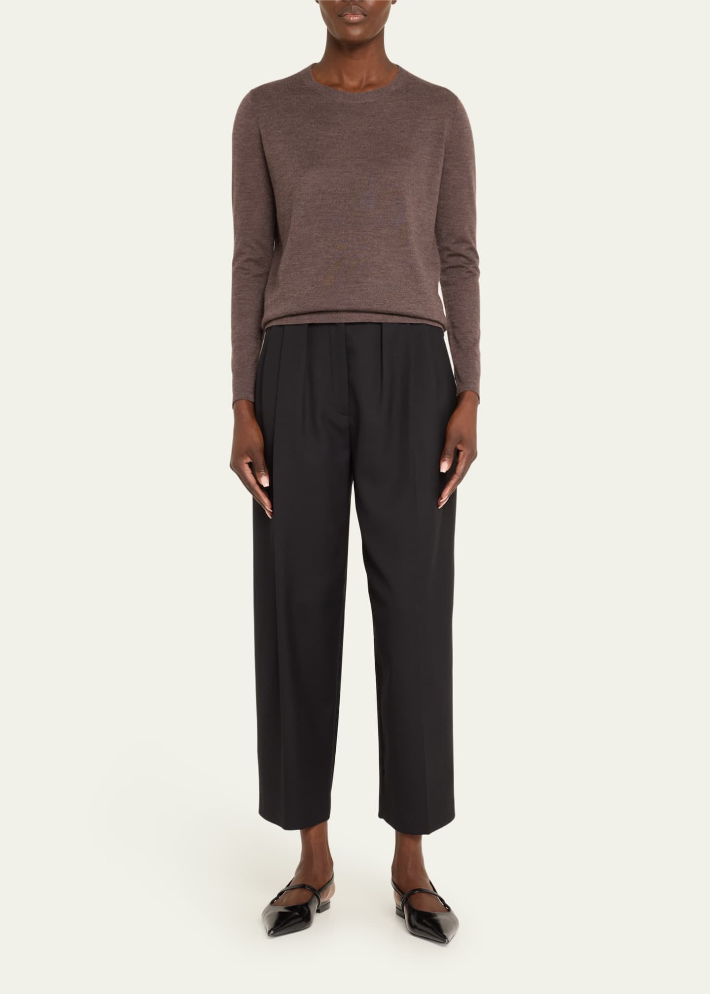Co Crewneck Fitted Cashmere Knit Sweater Image 2 of 5