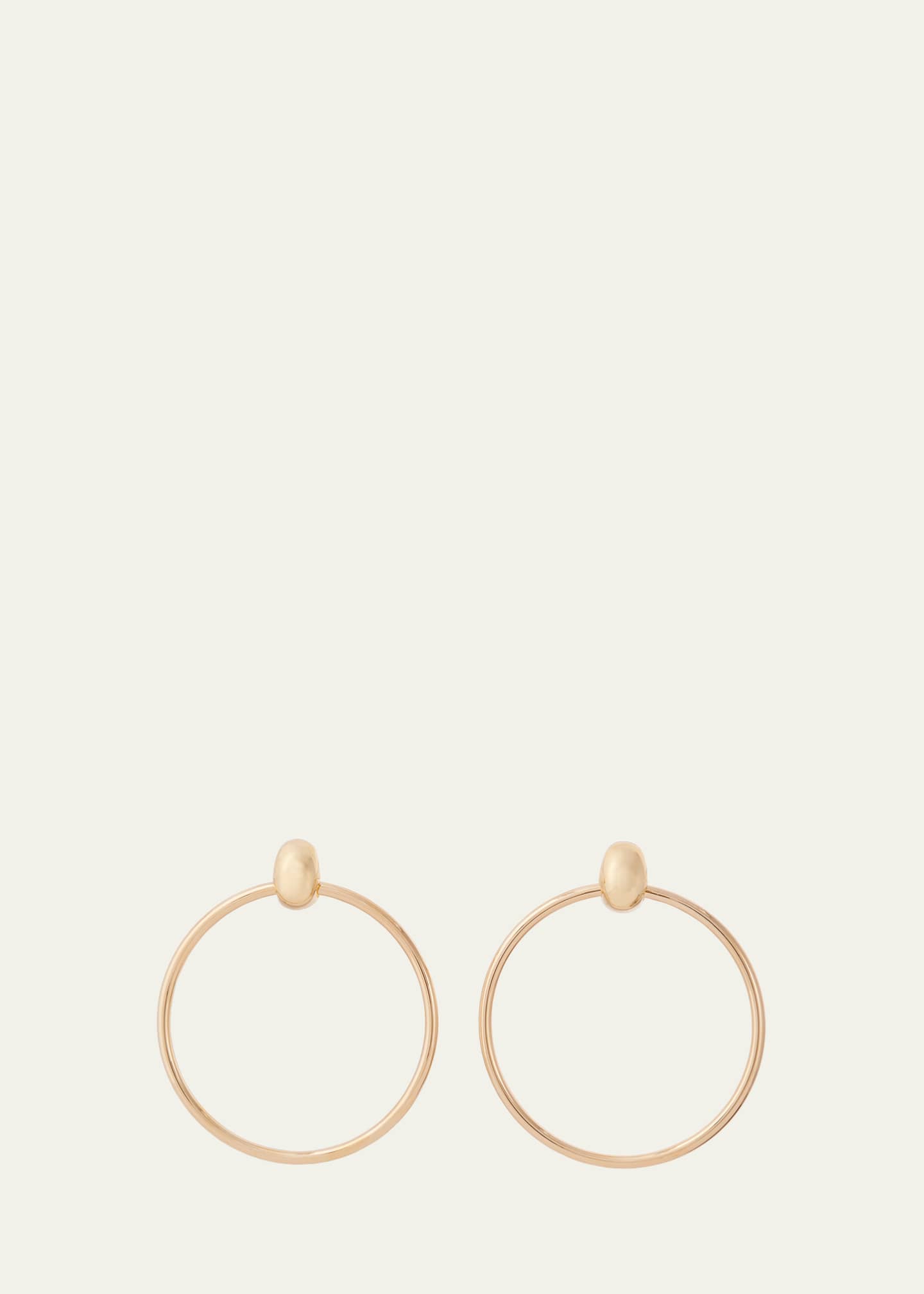 Sidney Garber 18K Yellow Gold Rounded Hoop Door Knocker Earrings