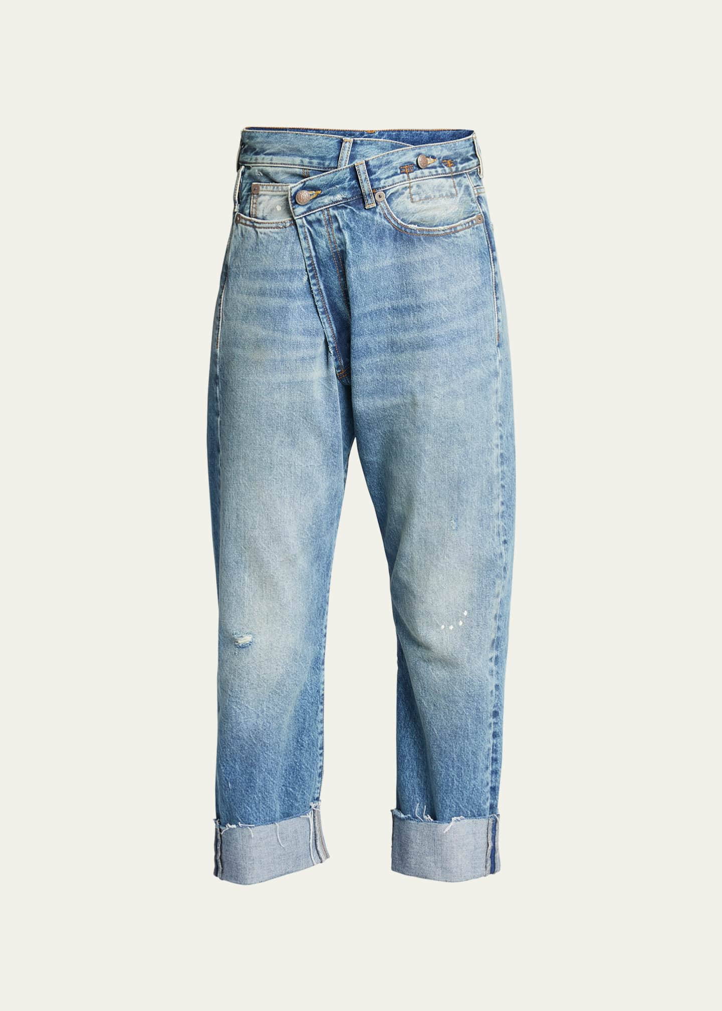 R13 Crossover Cuffed Jeans - Bergdorf Goodman