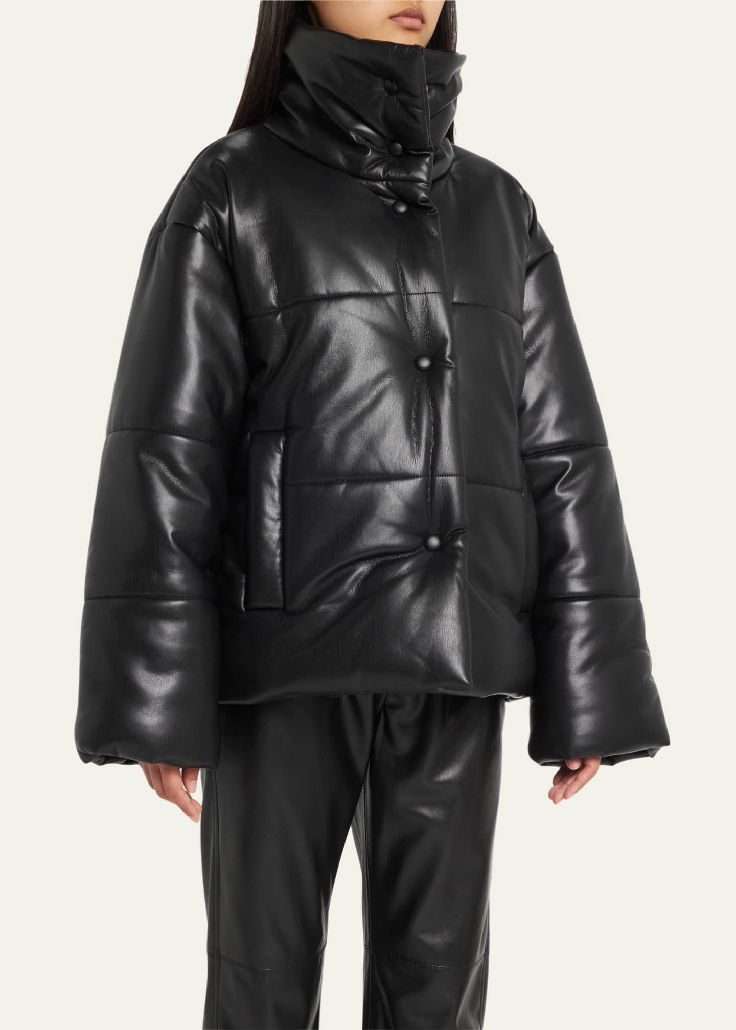 Nanushka Hide Vegan Leather Puffer Jacket Image 4 of 5