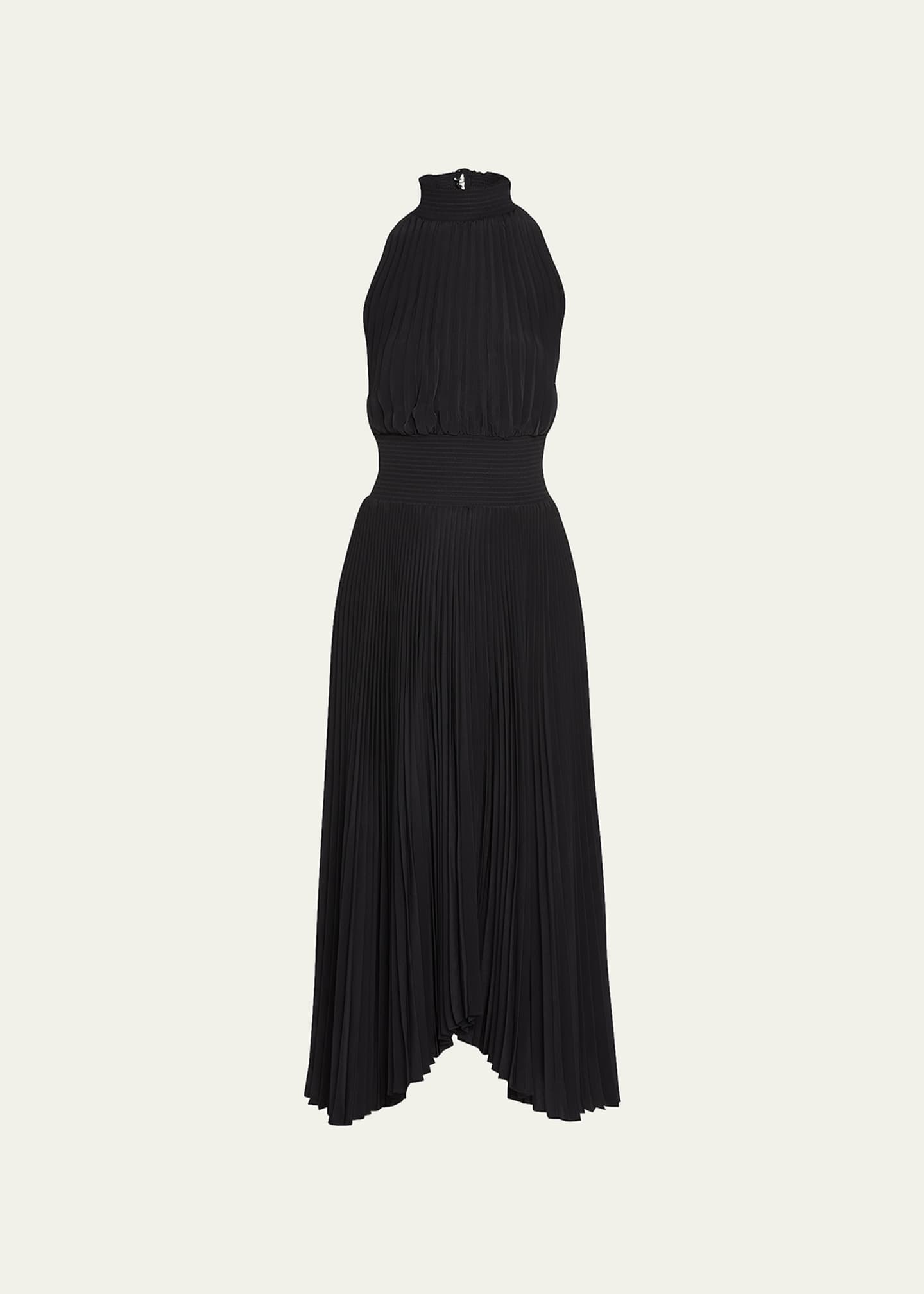 A.L.C. Renzo Pleated Halter Dress Image 1 of 5