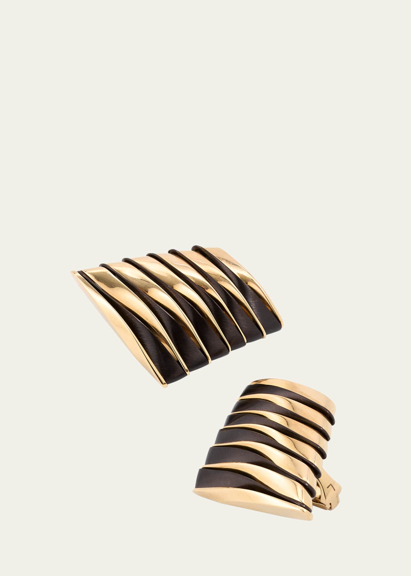 Vhernier Coucher De Sole 18k Pink Gold Brown Bronze Earrings Image 3 of 4