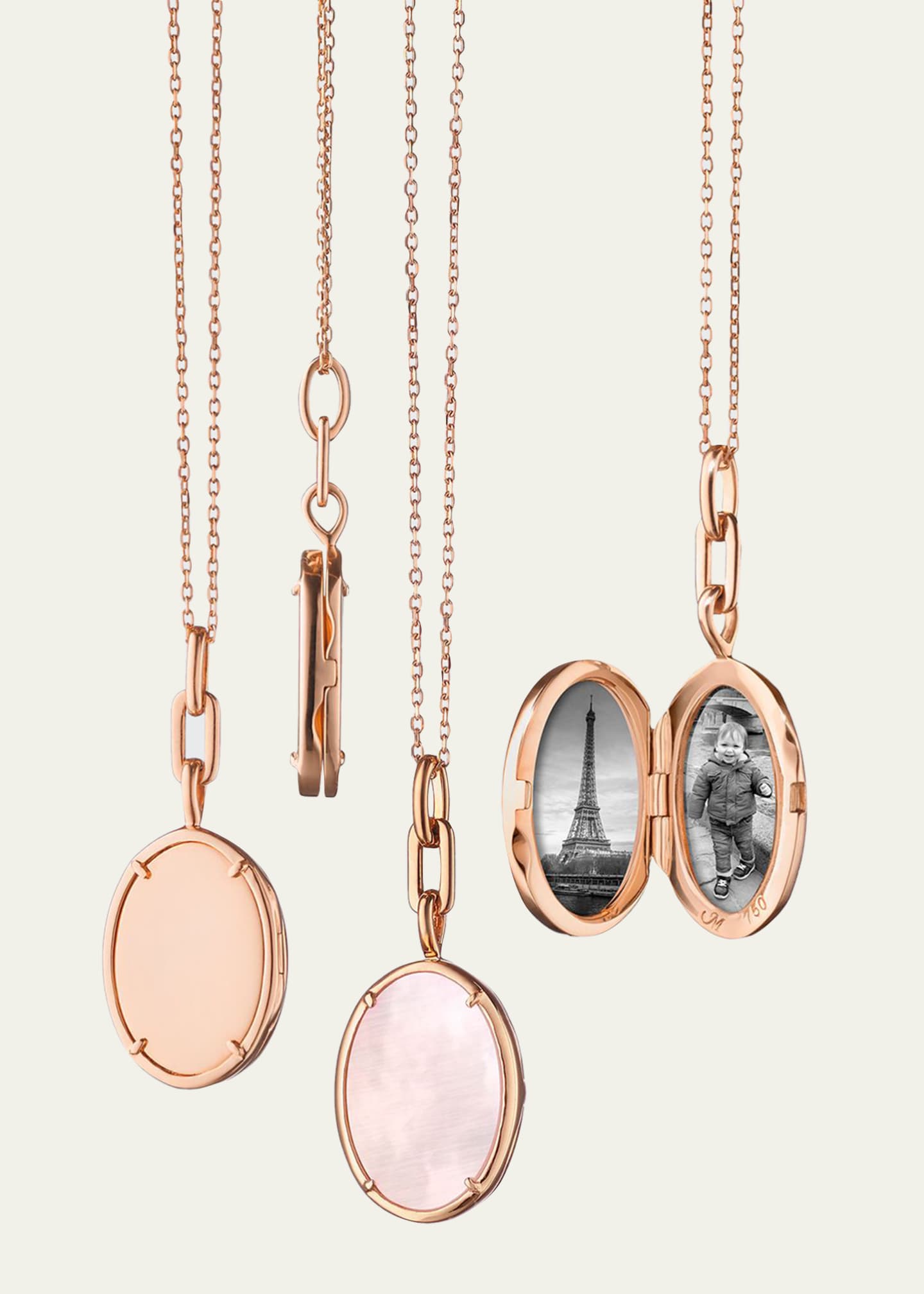 Monica Rich Kosann 18K Rose Gold Elle Slim Mother-of-Pearl Locket