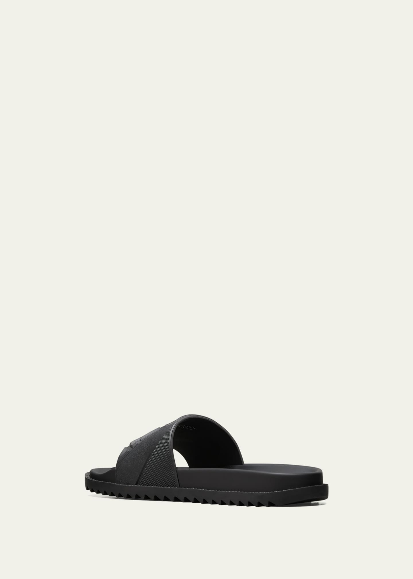 FENDI FF logo-embossed slide sandals - Black