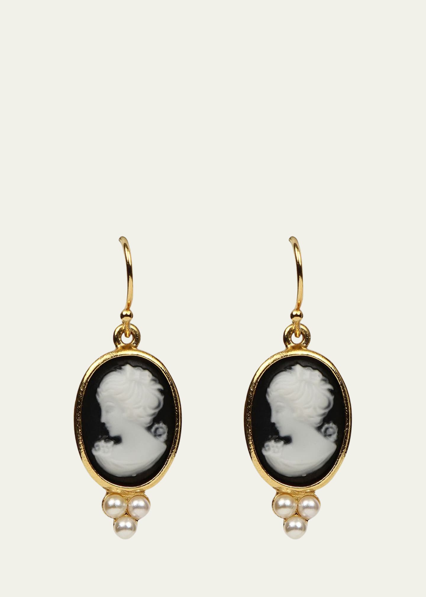 Ben-Amun Cameo Pearly Trio Earrings