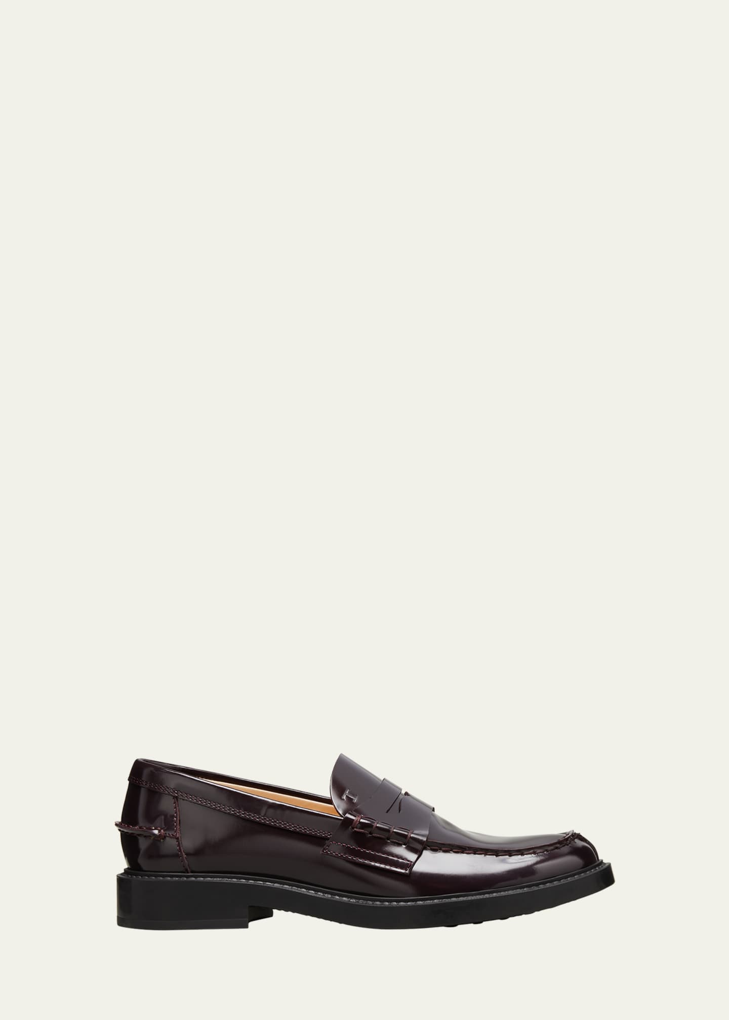 Tod's Patent Flat Penny Loafers Image 1 of 4