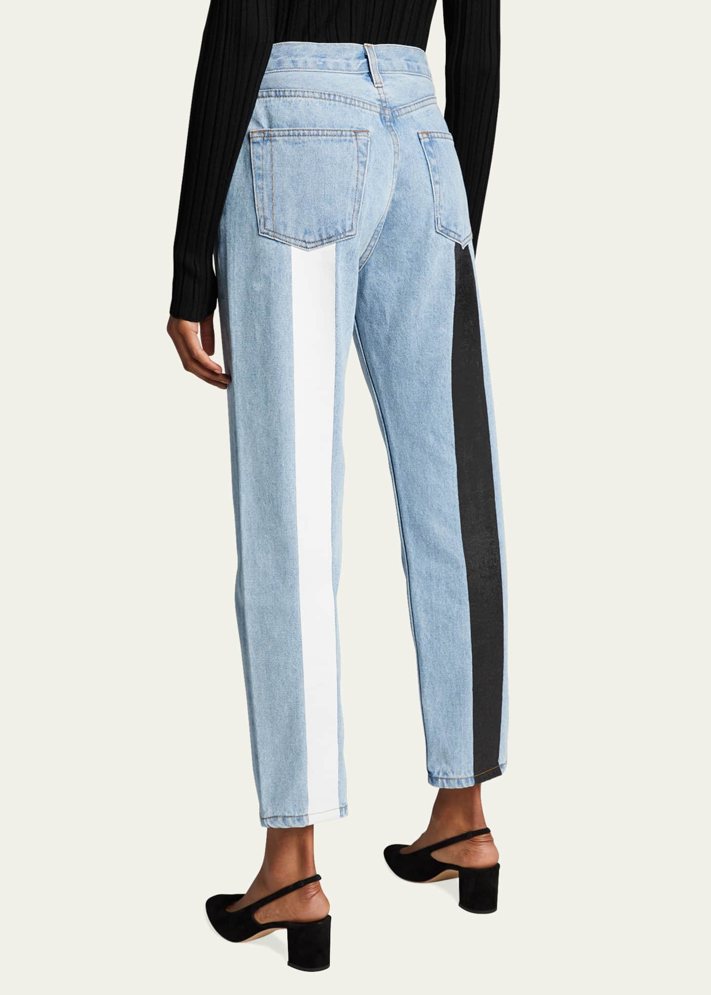 Still Here Tate Cropped Jeans with Contrast Panels - Bergdorf Goodman