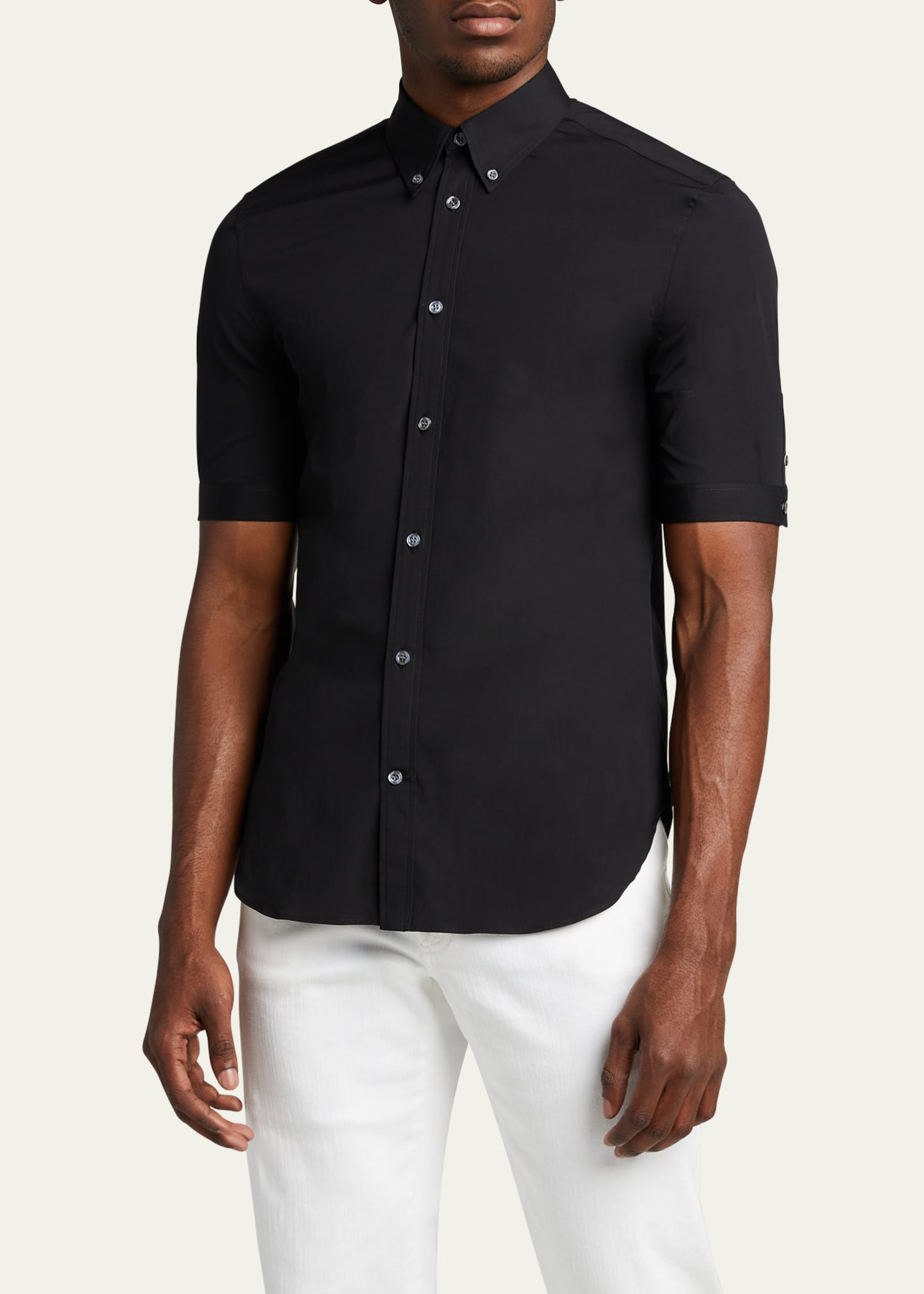 McQueen Men's Basic Point-Collar Sport Shirt Image 4 of 5