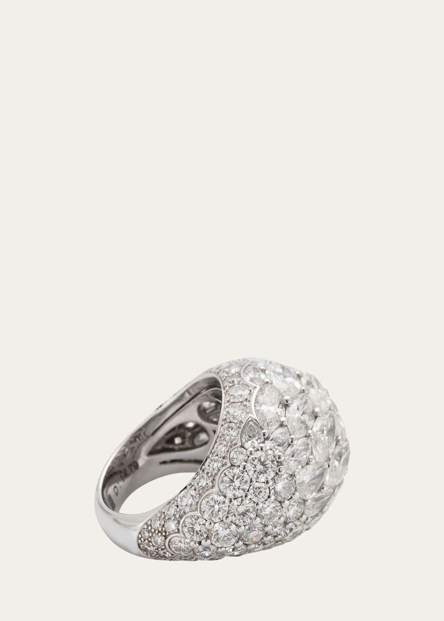 G 18k White Gold Diamond Disco Ring Image 3 of 4