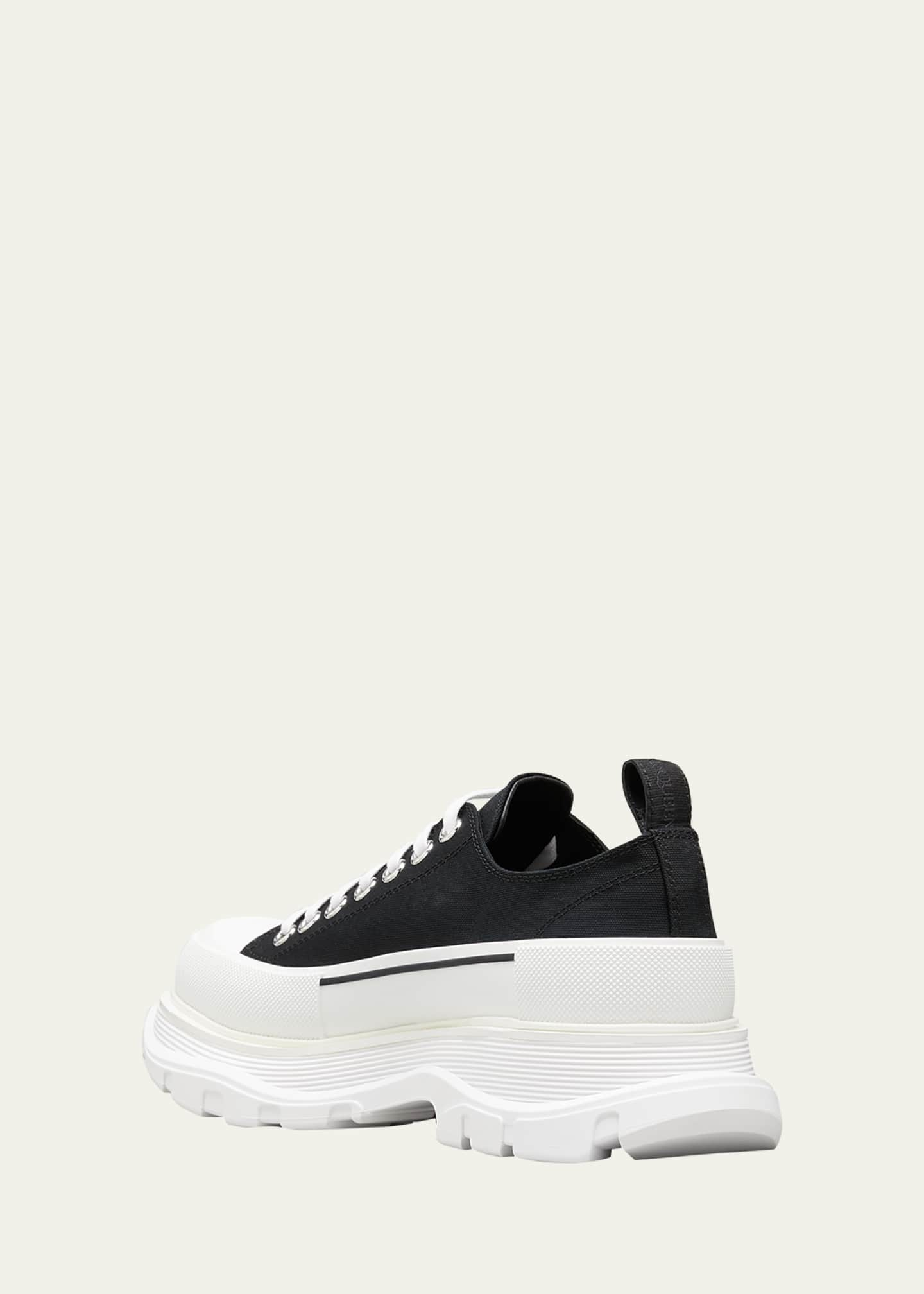 Men's Luxury Sneakers - Alexander McQueen Black and White Low Tread Slick  Sneakers