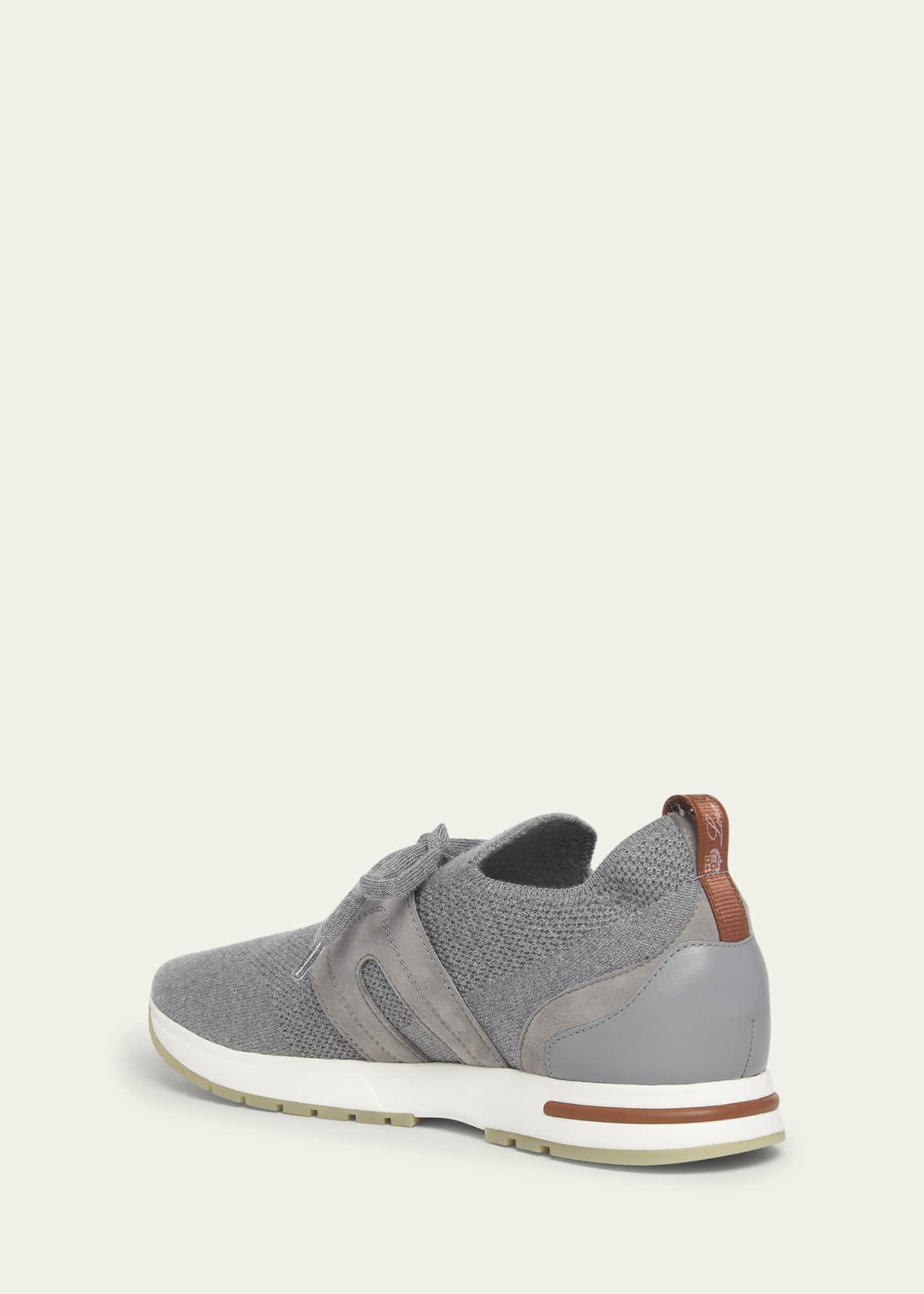 Loro Piana Knit Lace-Up Runner Sneakers Image 4 of 5