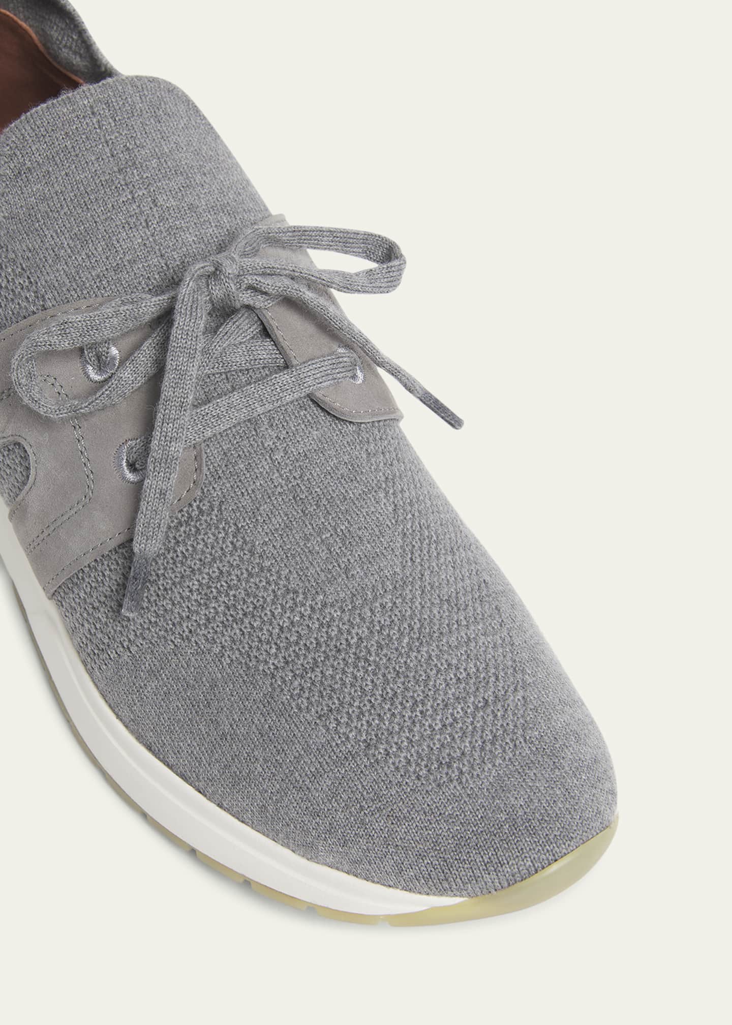Loro Piana Knit Lace-Up Runner Sneakers Image 5 of 5