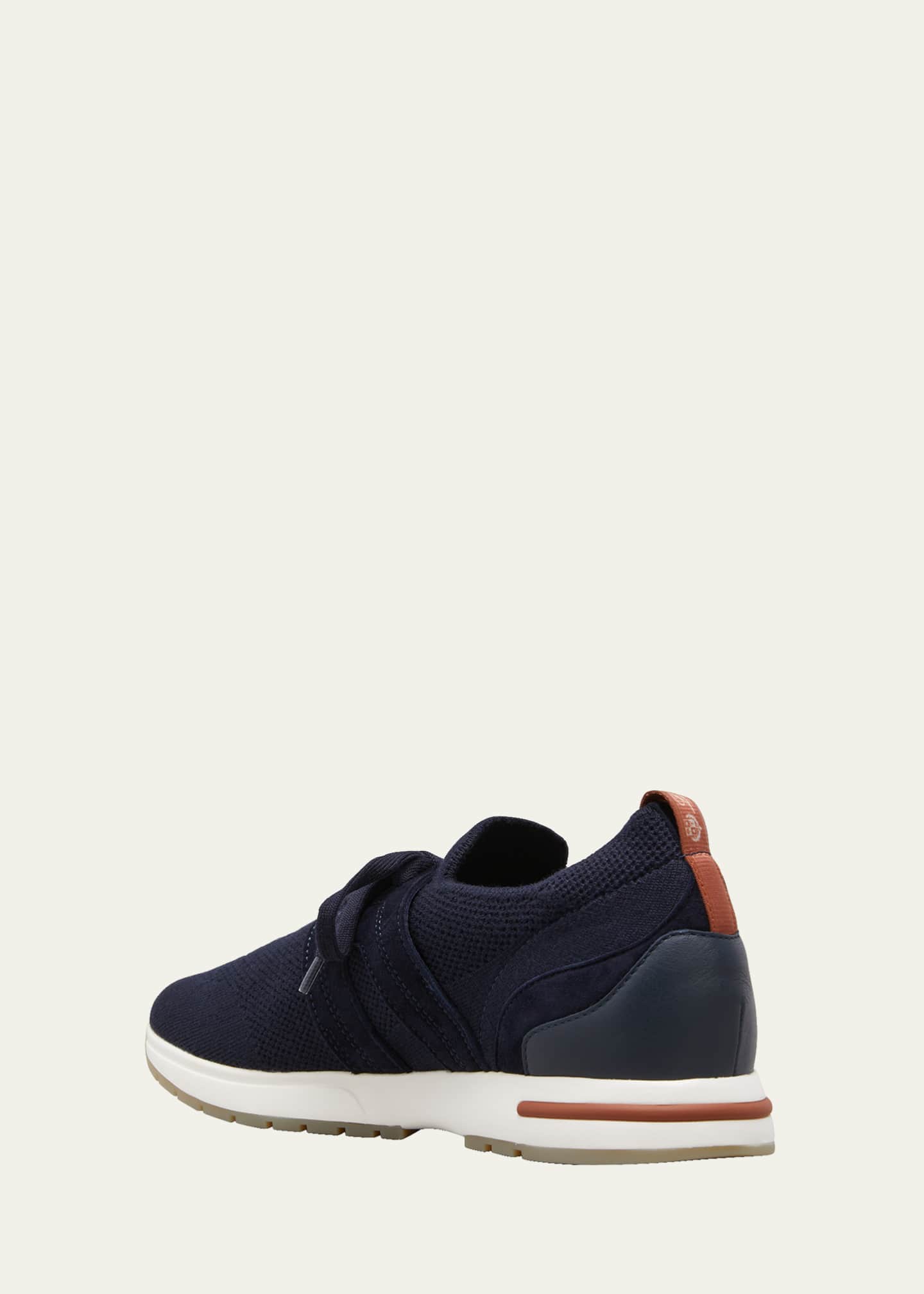 Loro Piana Knit Lace-Up Runner Sneakers Image 4 of 5