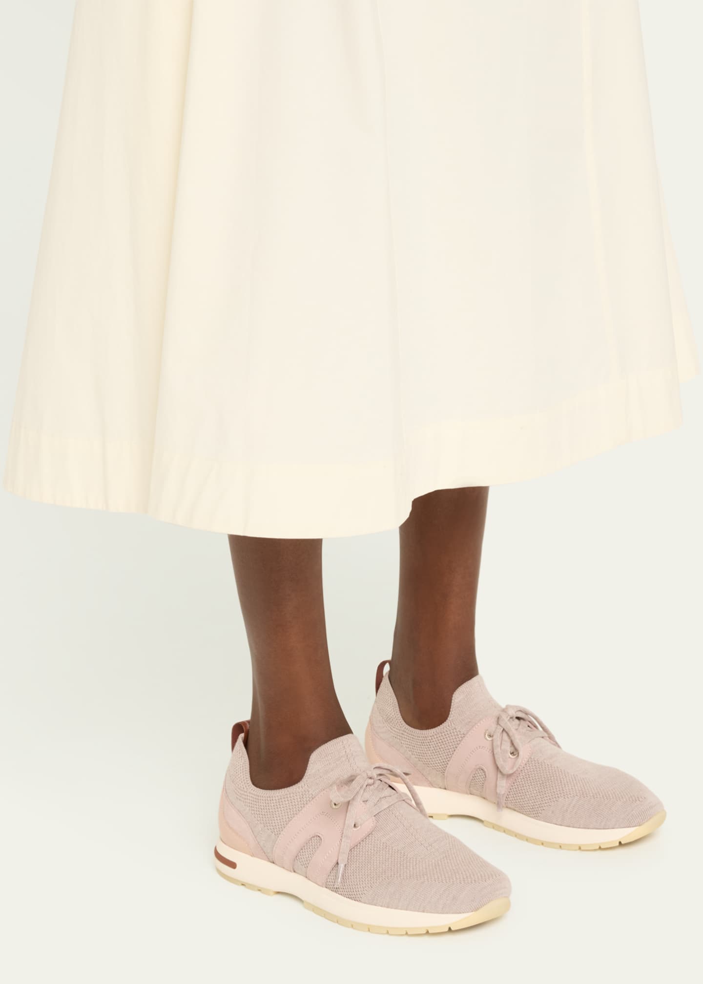 Loro Piana Knit Lace-Up Runner Sneakers Image 2 of 5