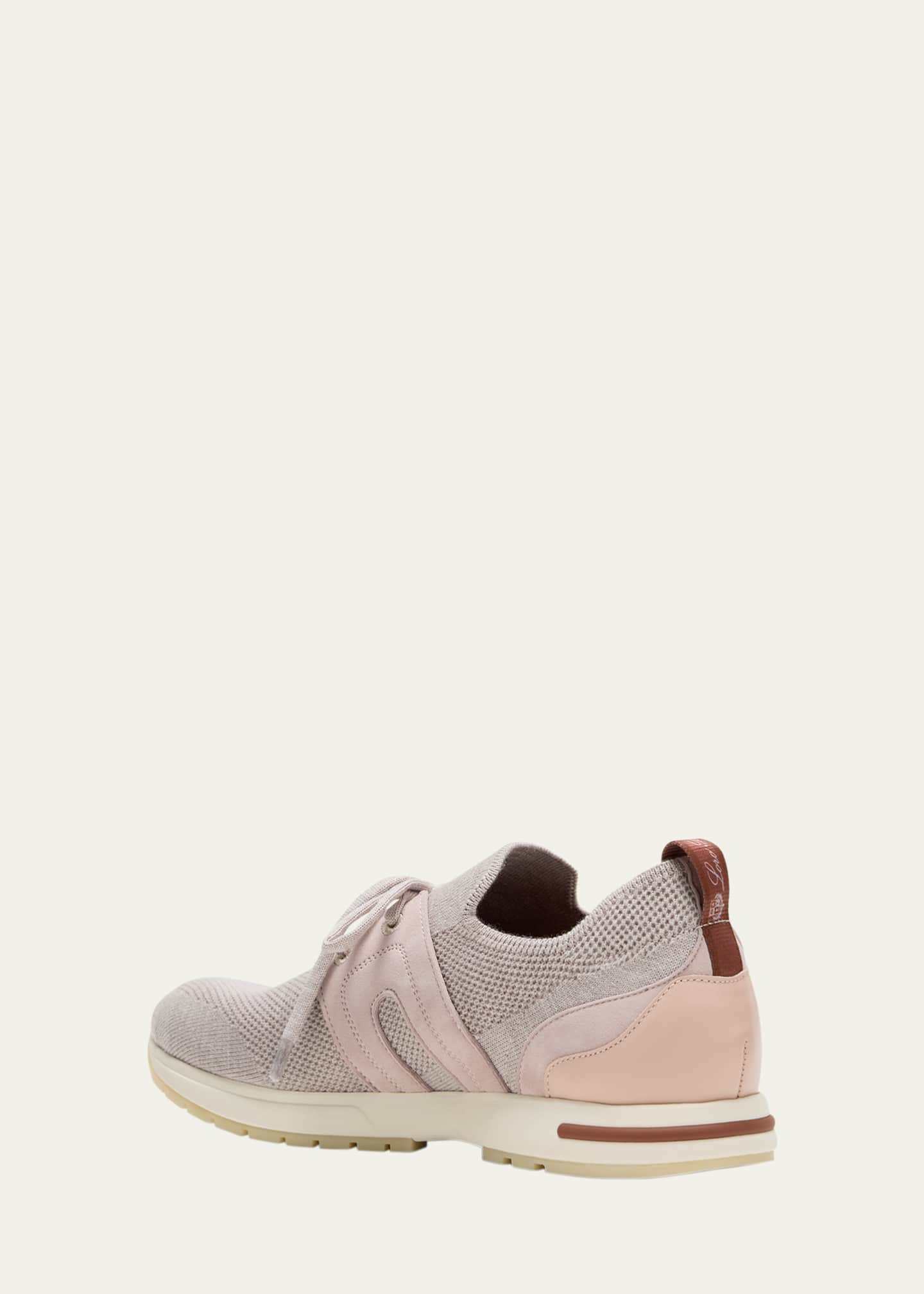 Loro Piana Knit Lace-Up Runner Sneakers Image 4 of 5